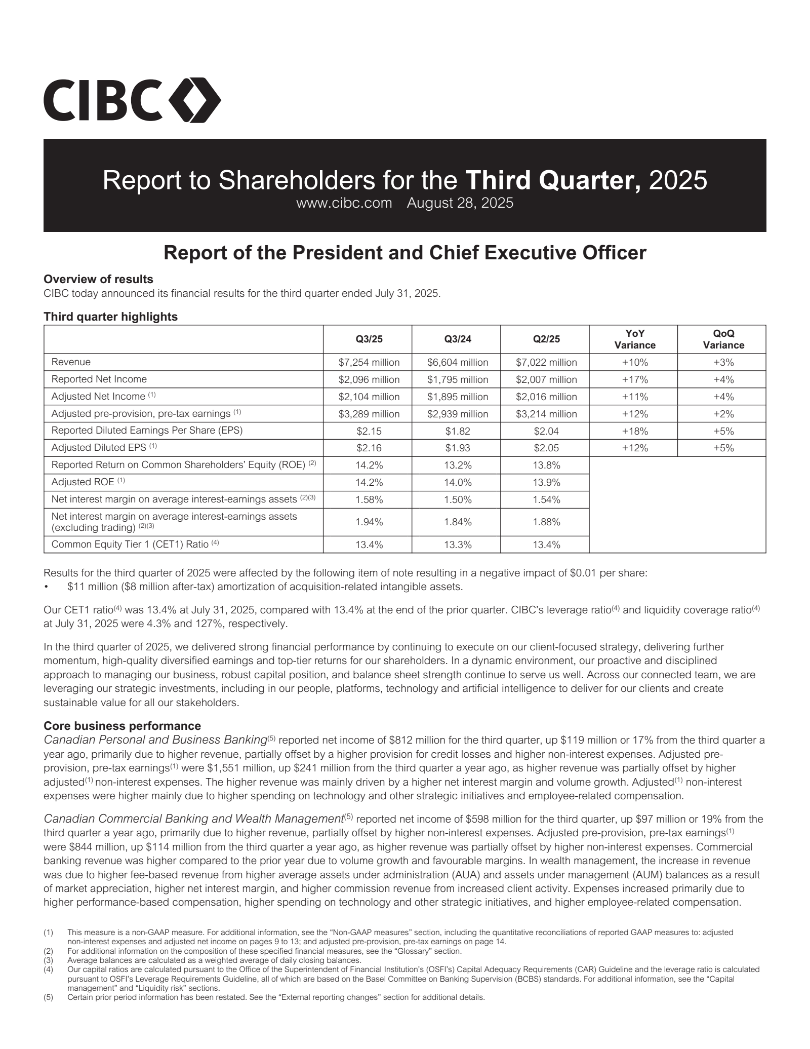 Canadian Imperial Bank of Commerce's Q3 2025 Interim Report