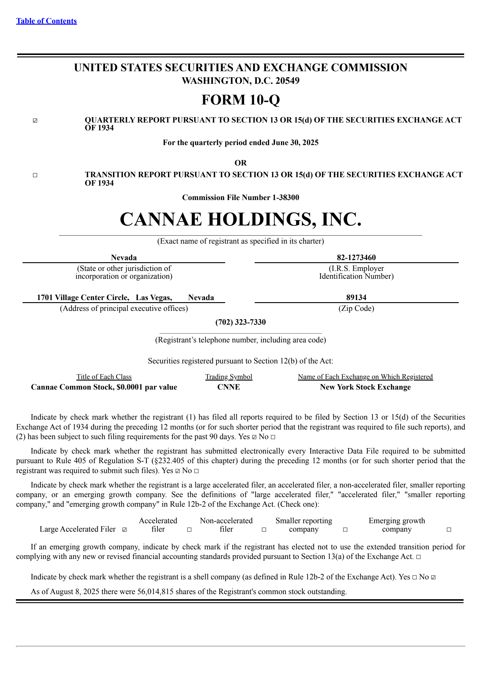 Cannae's Q2 2025 Quarterly report