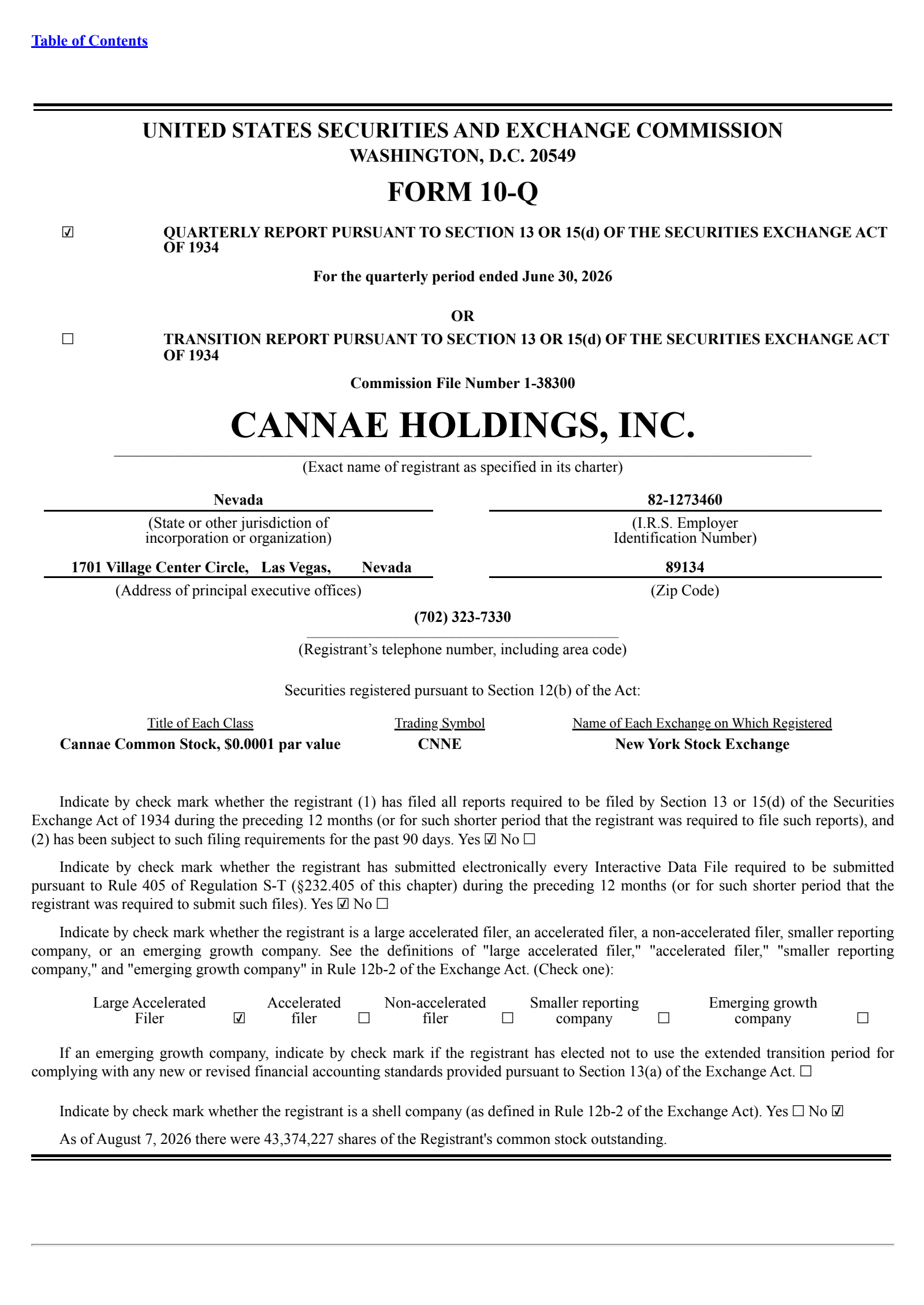 Cannae's Q2 2026 Quarterly report