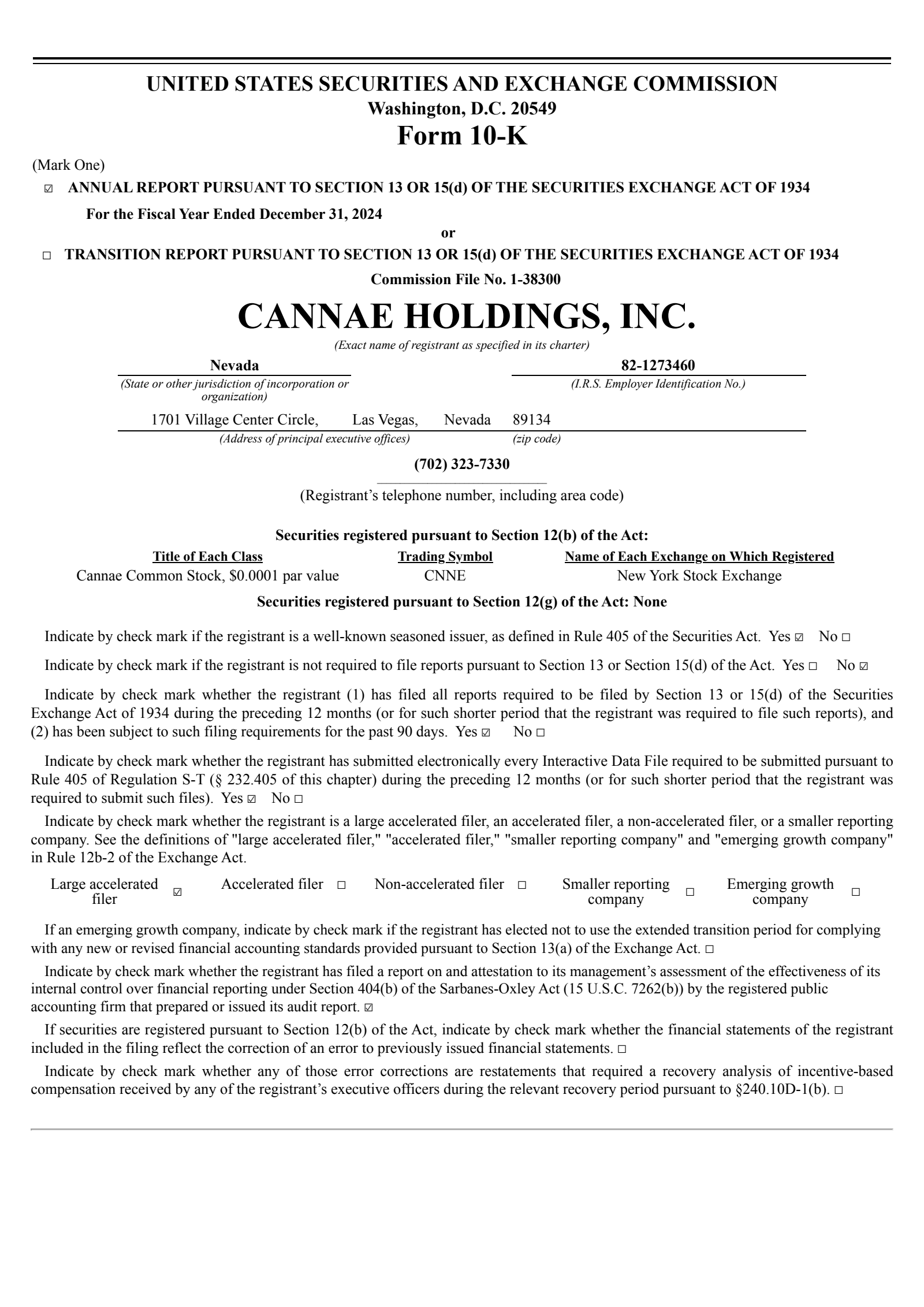 Cannae's Q4 2024 Annual report