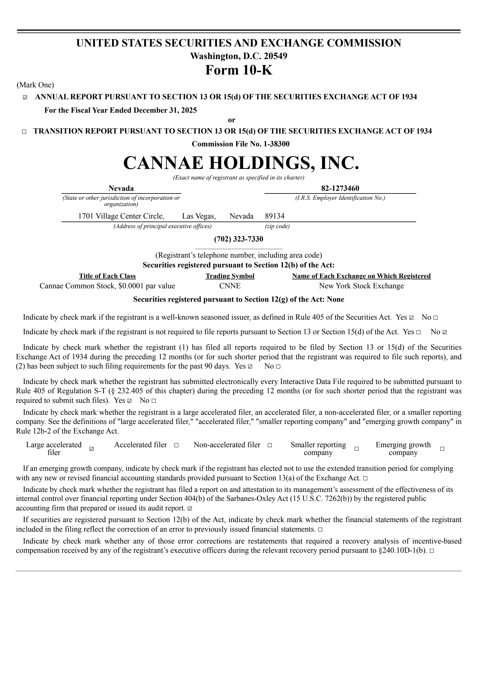 Cannae's Q4 2025 Annual report