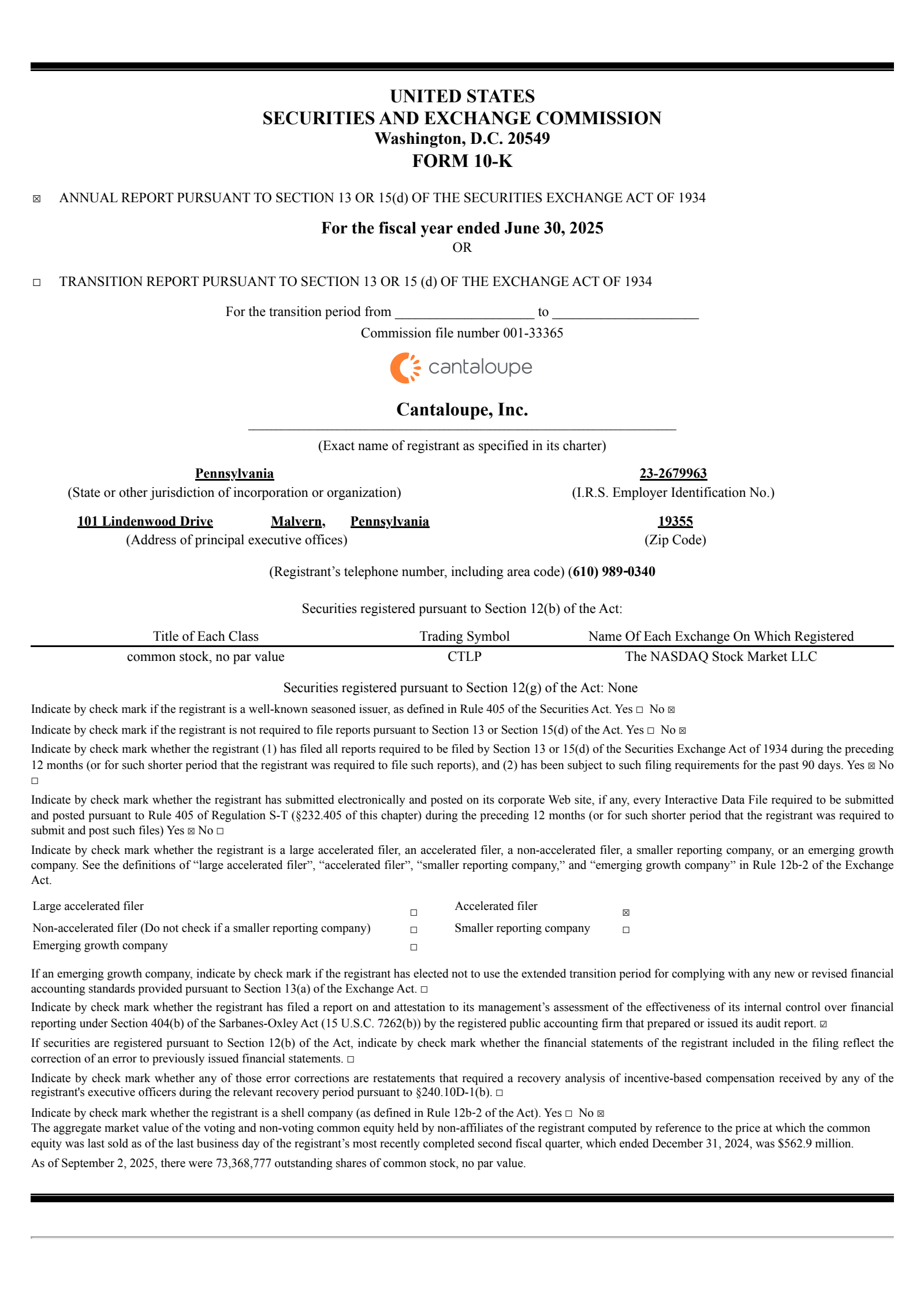 Cantaloupe's Q4 2025 Annual report
