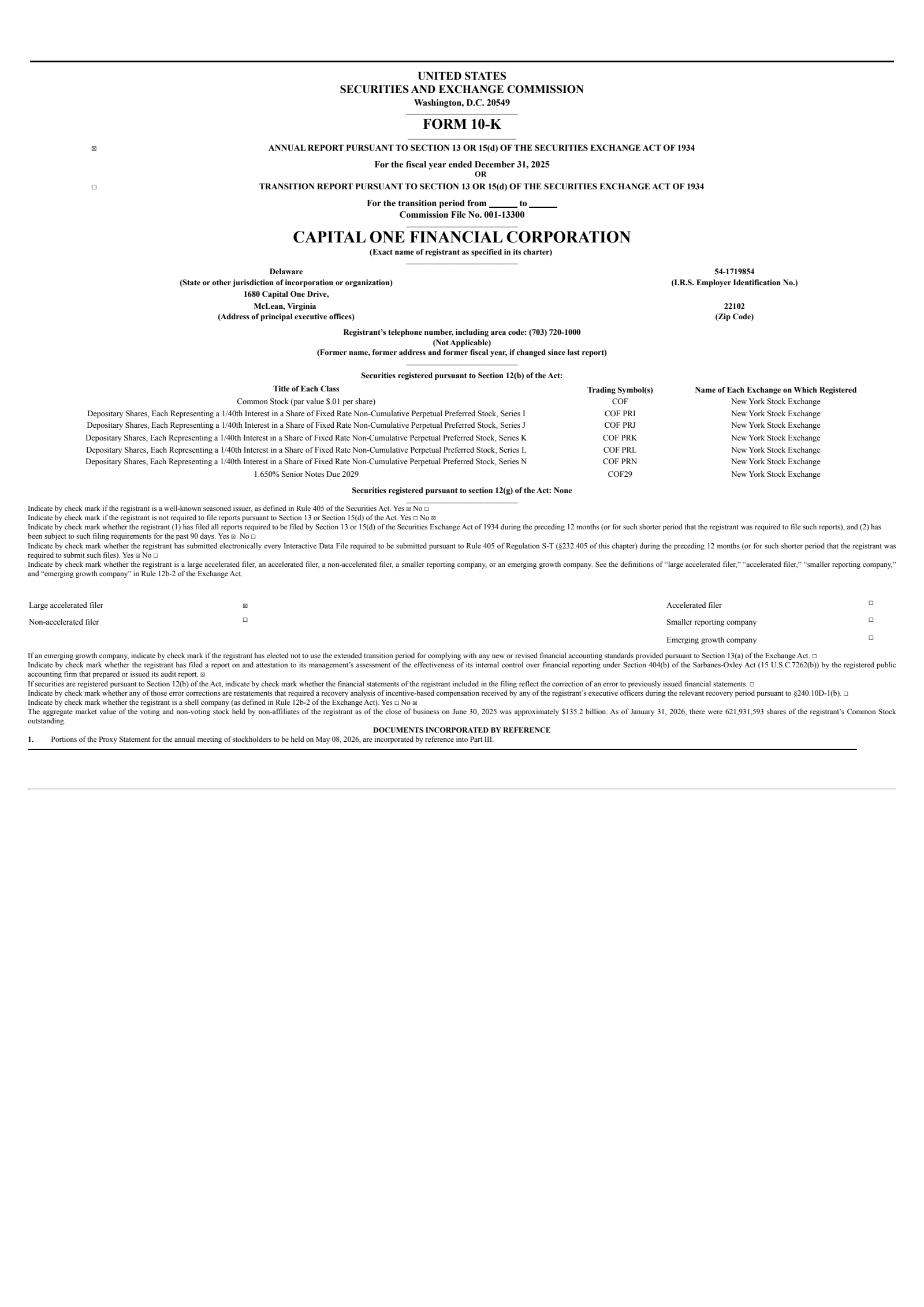 Capital One Financial's Q4 2025 Annual report