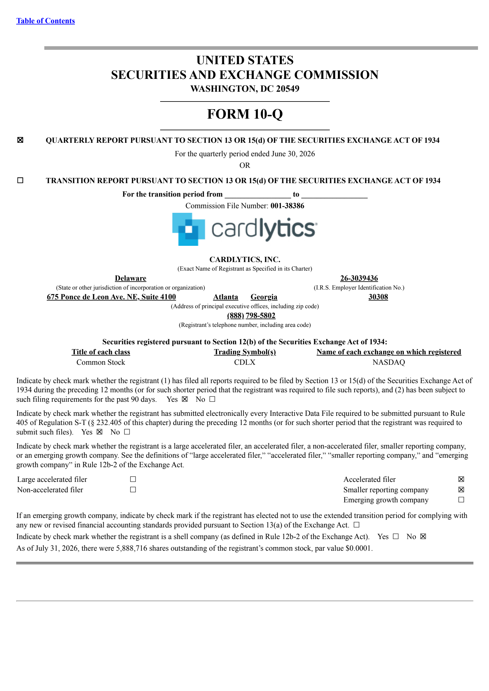 Cardlytics' Q2 2026 Quarterly report
