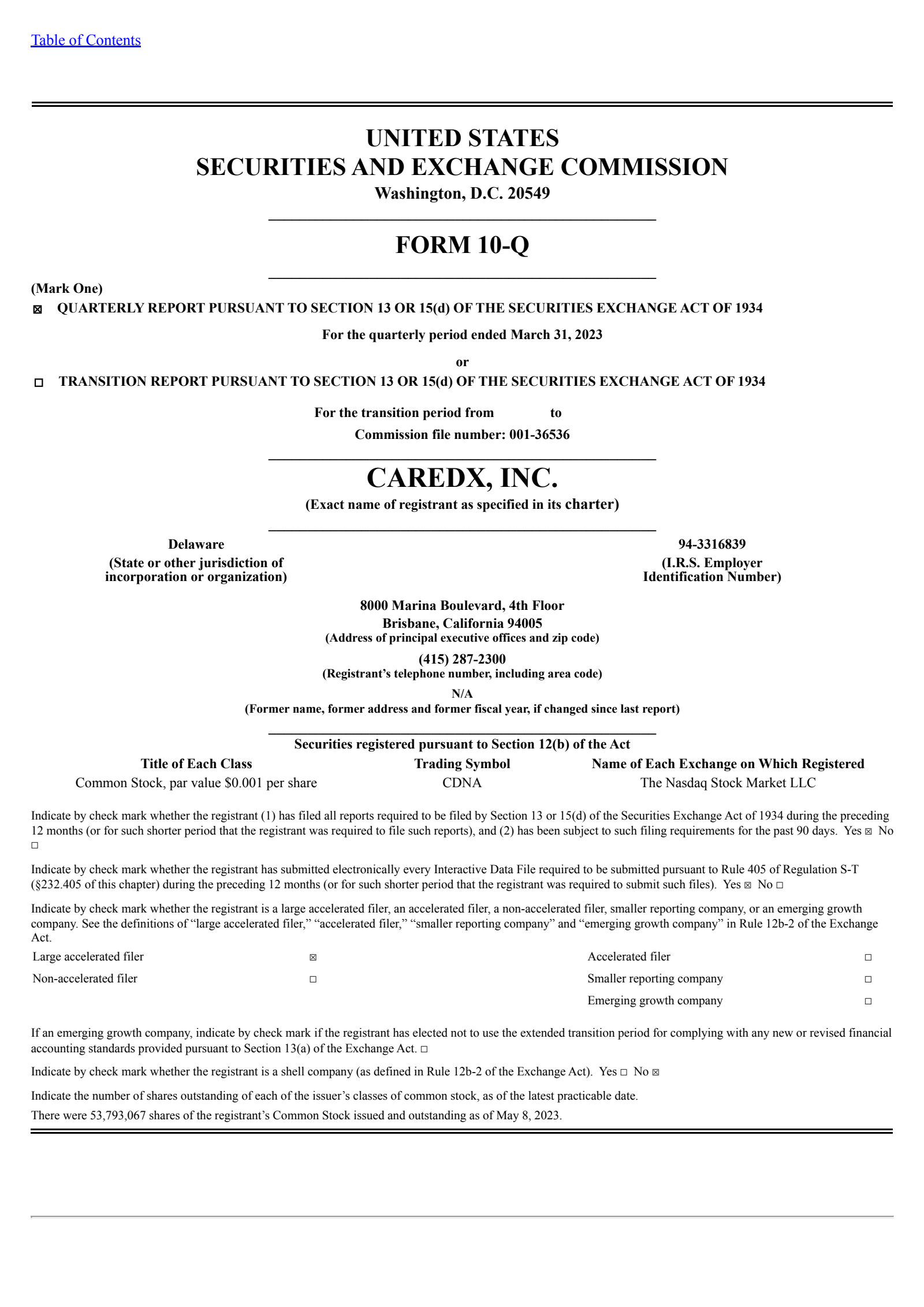 CareDx's Q1 2023 Quarterly report