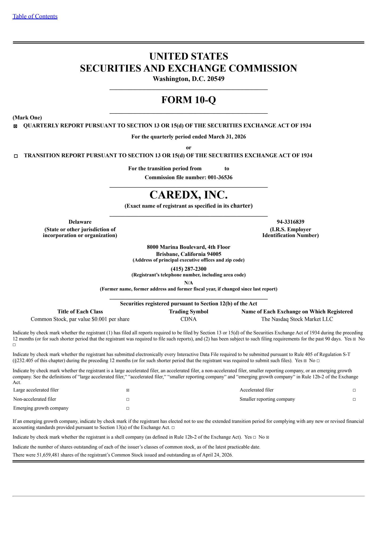 CareDx's Q1 2026 Quarterly report