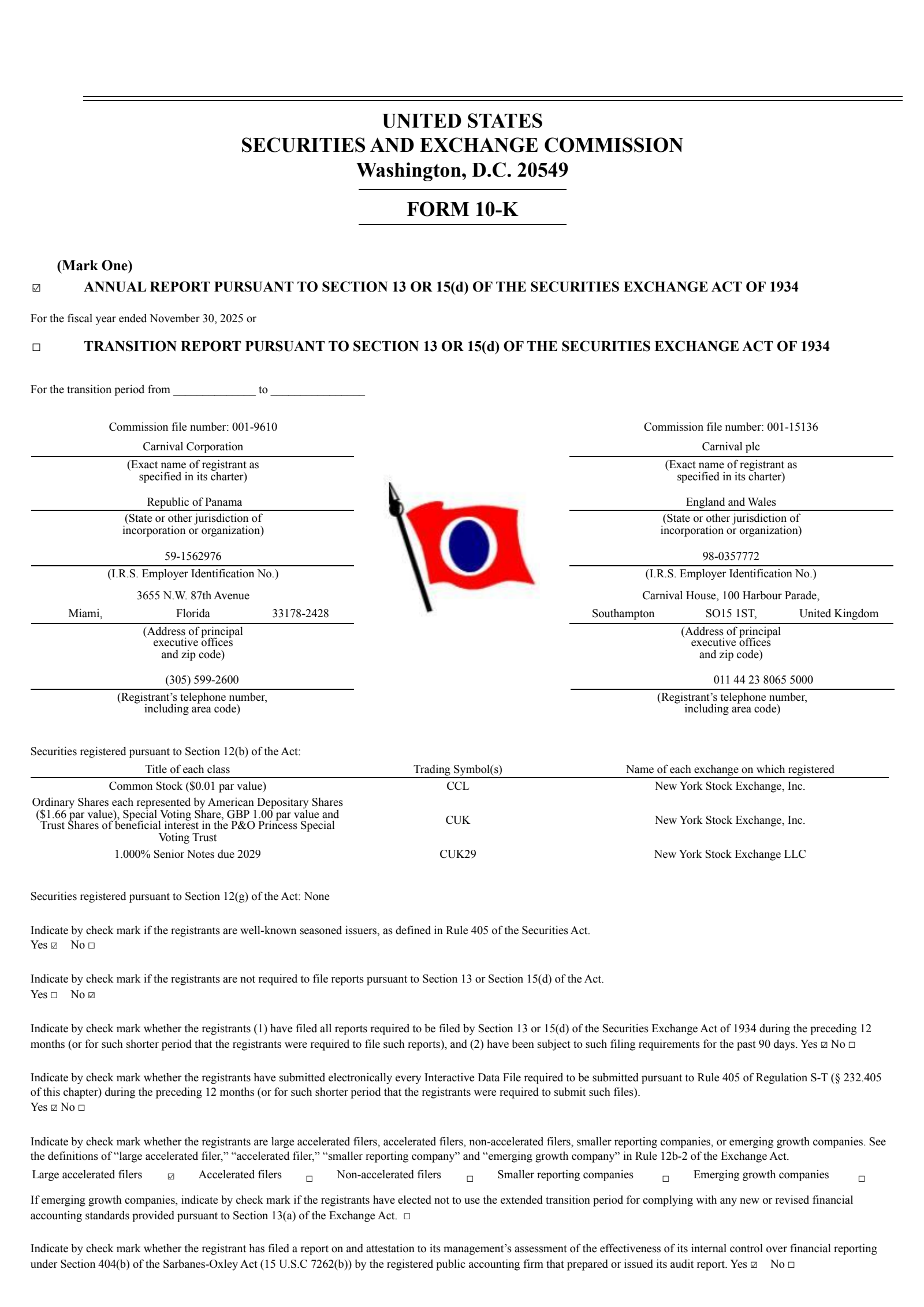 Carnival's Q4 2025 Annual report