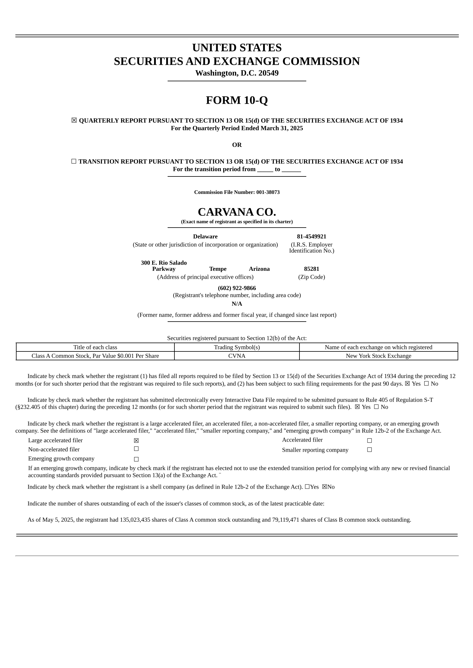 Carvana's Q1 2025 Quarterly report