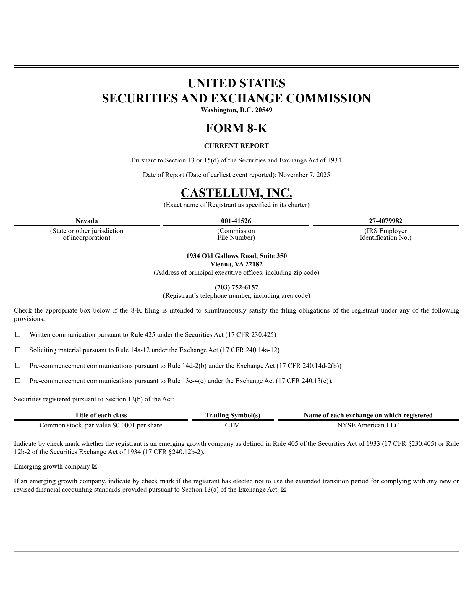 Castellum's Q3 2025 Press Release