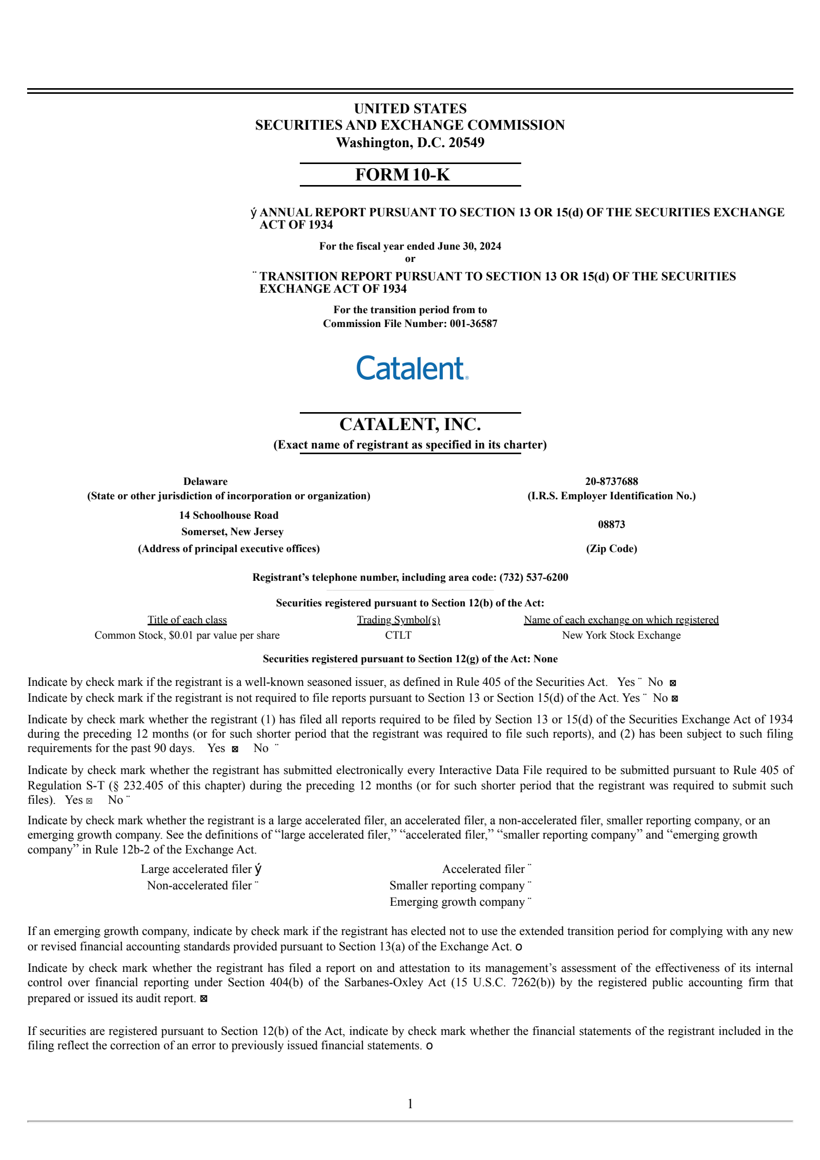Catalent's Q4 2024 Annual report