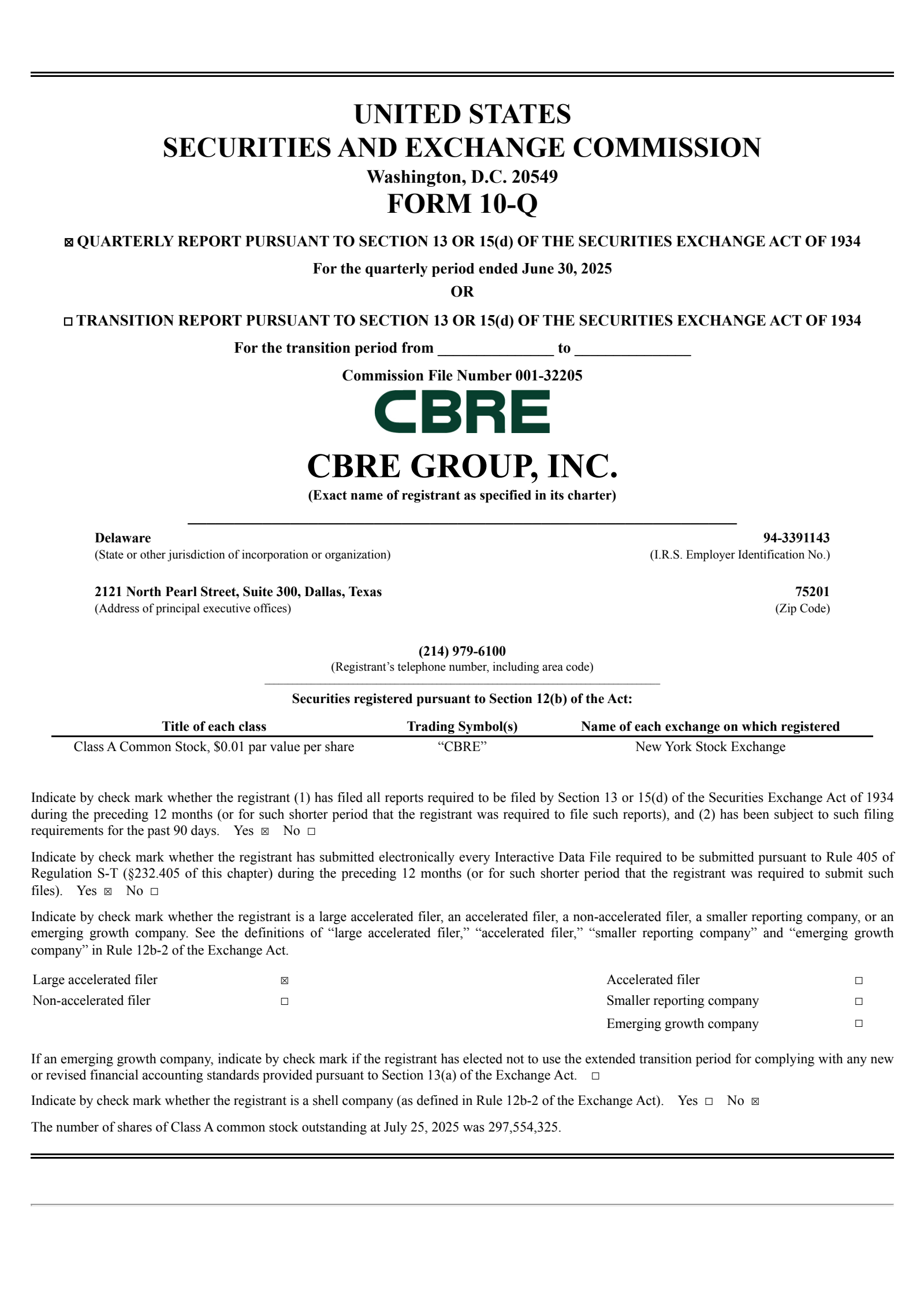 CBRE Group's Q2 2025 Quarterly report