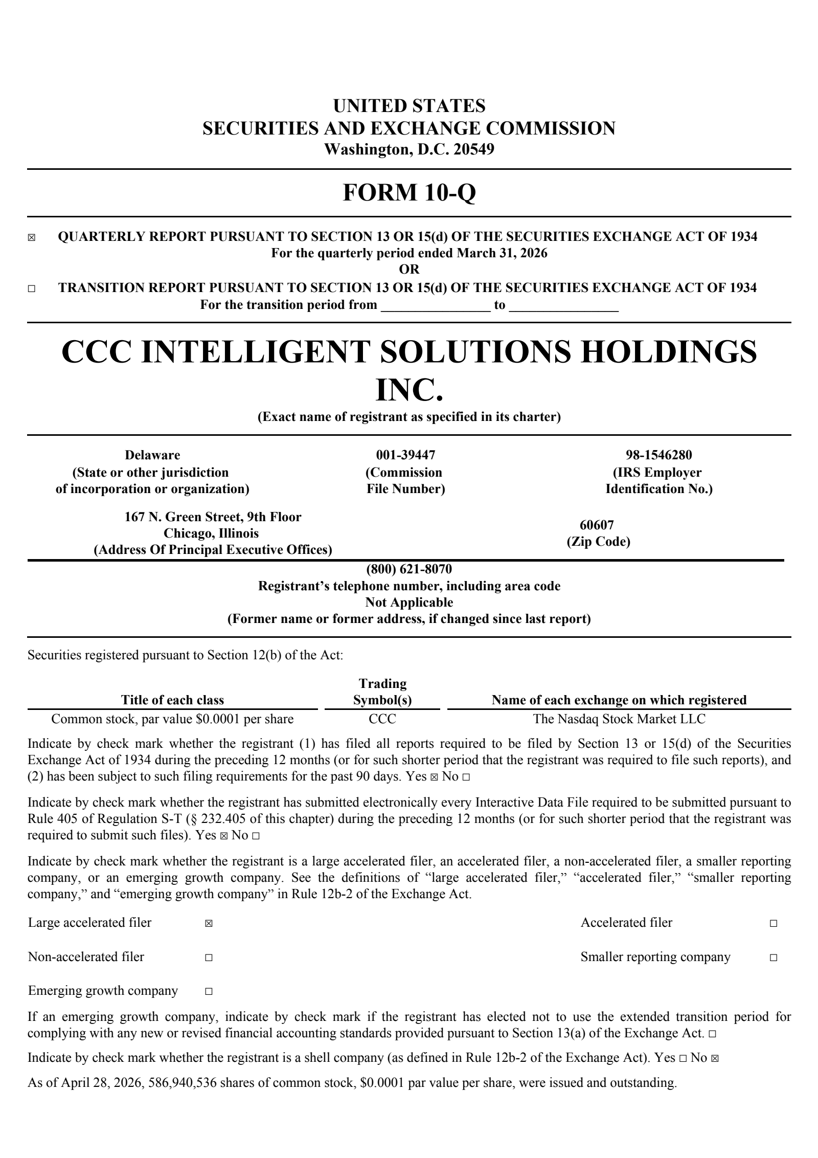CCC Q1 2026 Earnings Report on 4/30/2026
