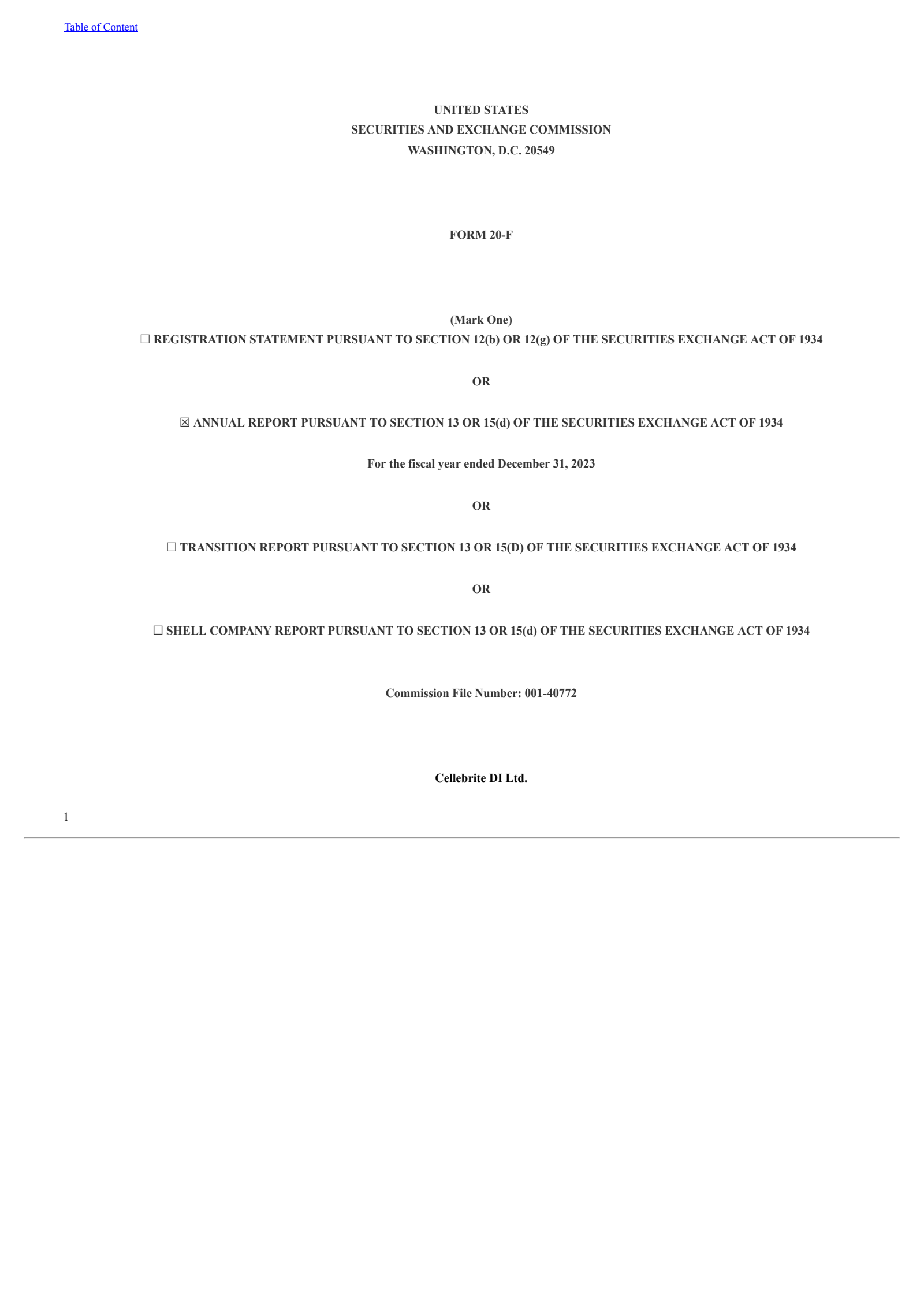 Cellebrite DI's Q4 2023 Annual Report