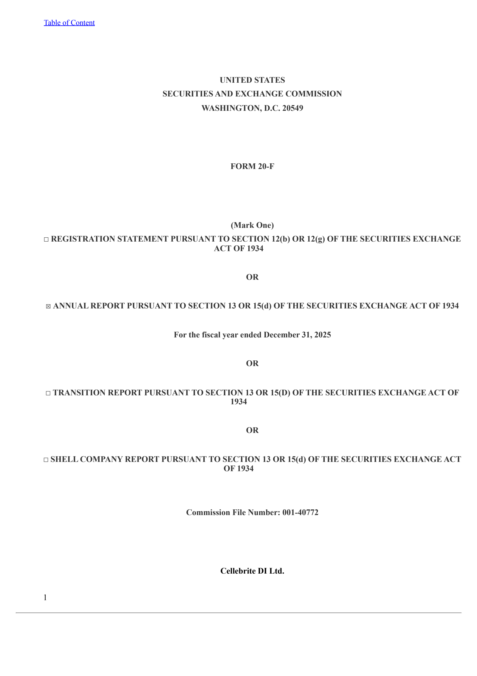 Cellebrite DI's Q4 2025 Annual report