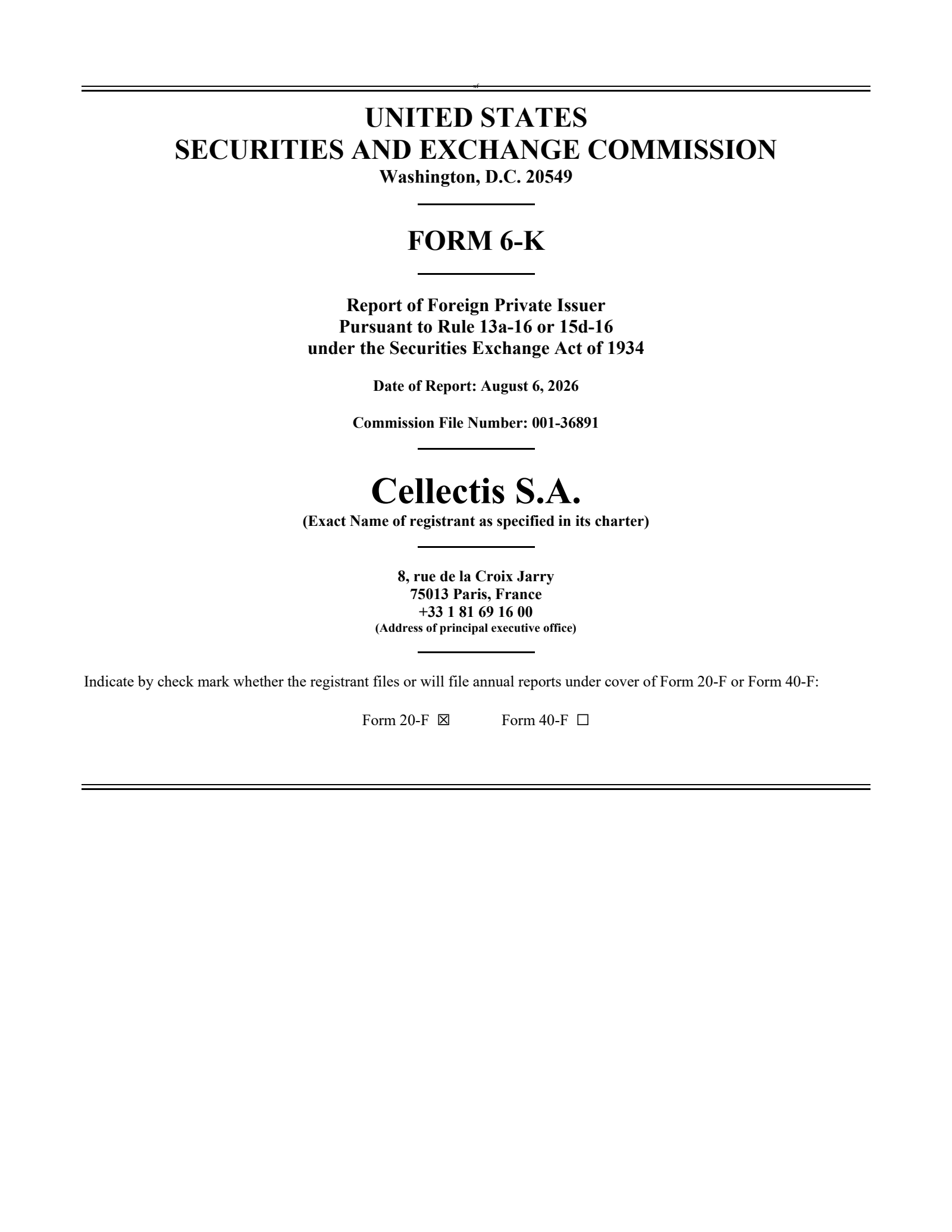 Cellectis' H1 2026 Interim report