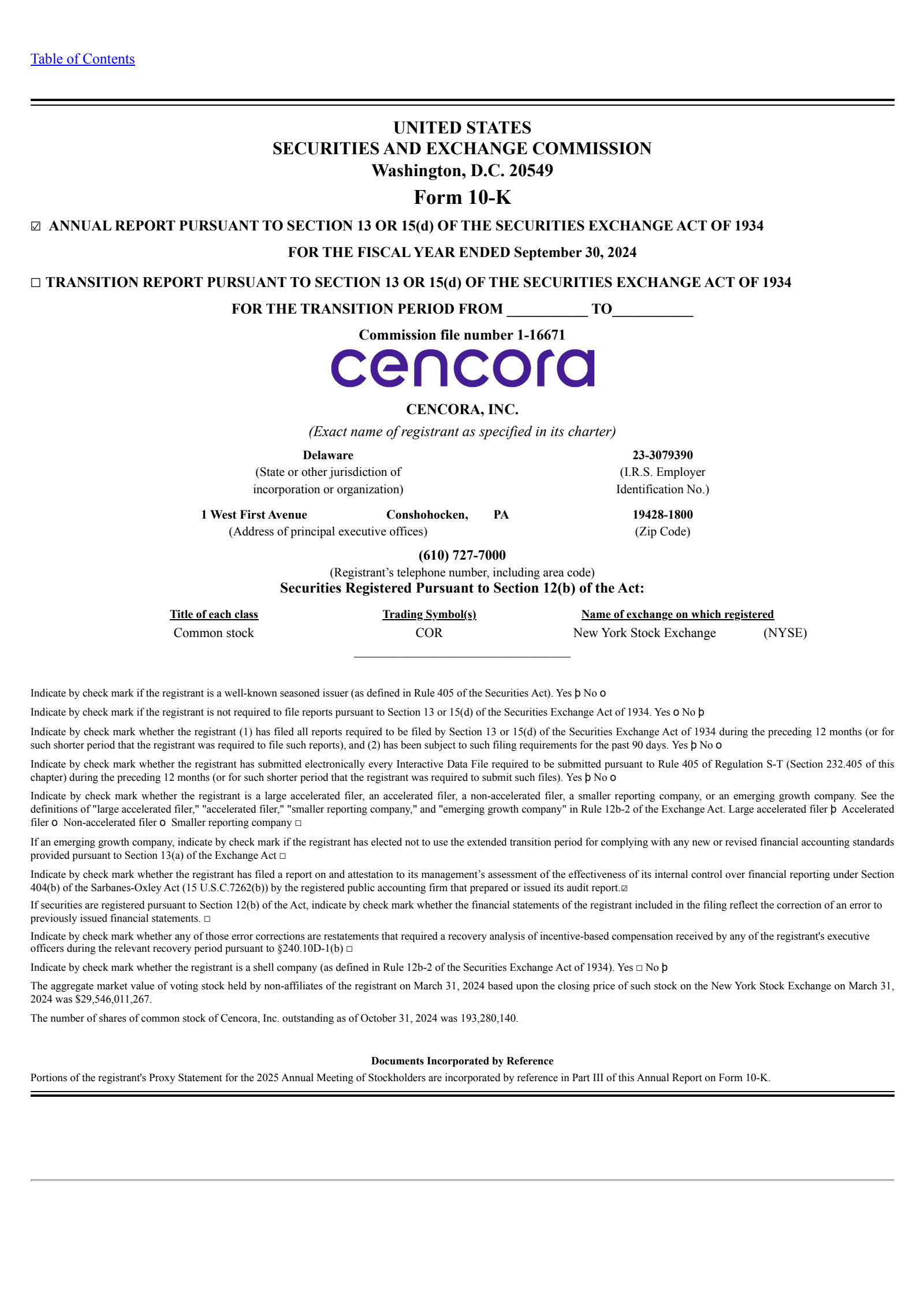 Cencora's Q4 2024 Annual report