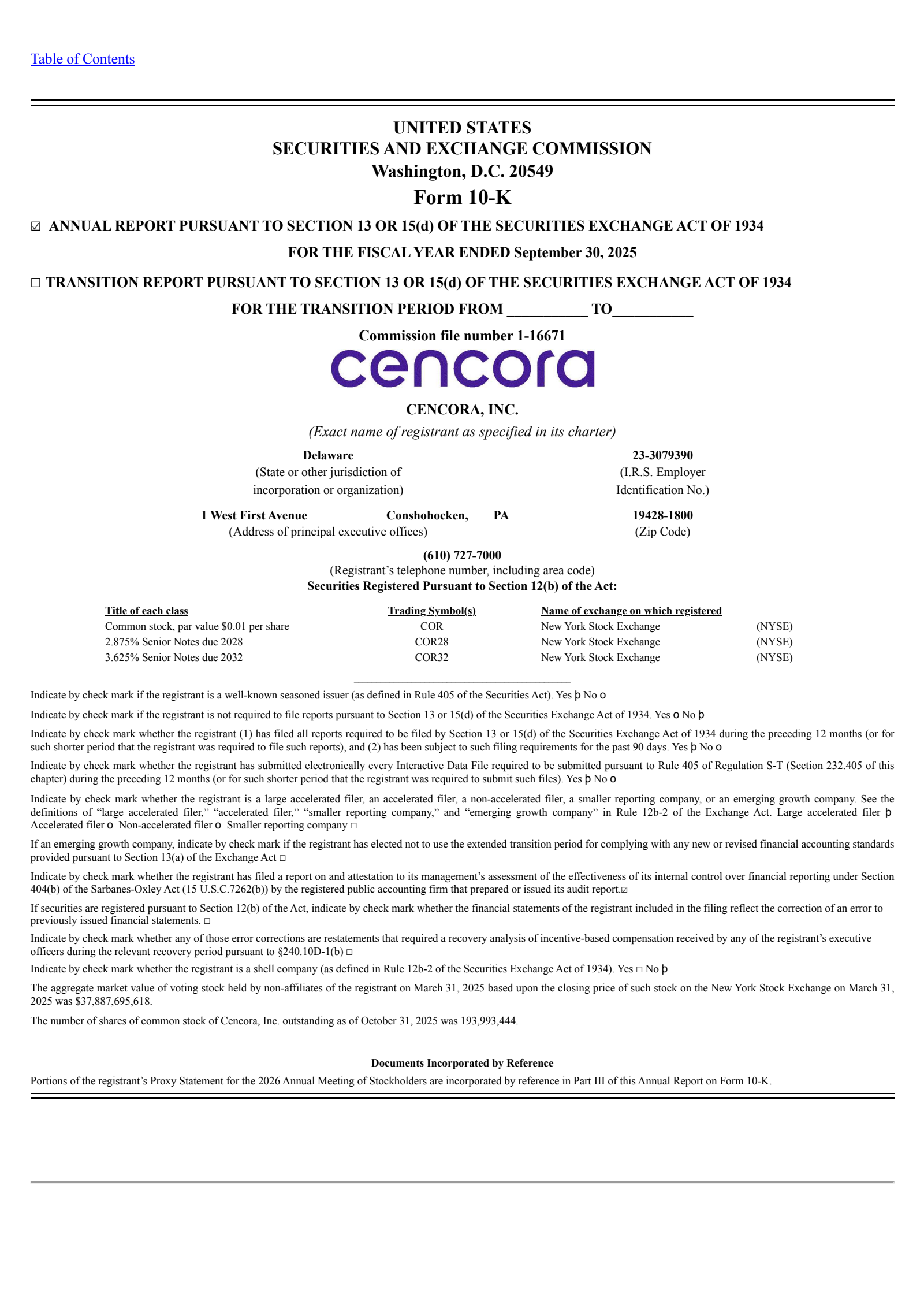 Cencora's Q4 2025 Annual Report