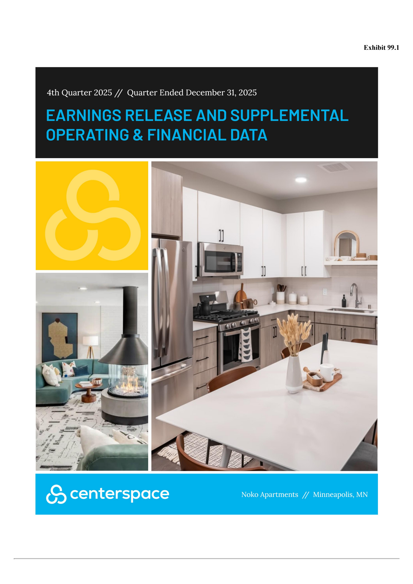 Centerspace's Q4 2025 Press Release