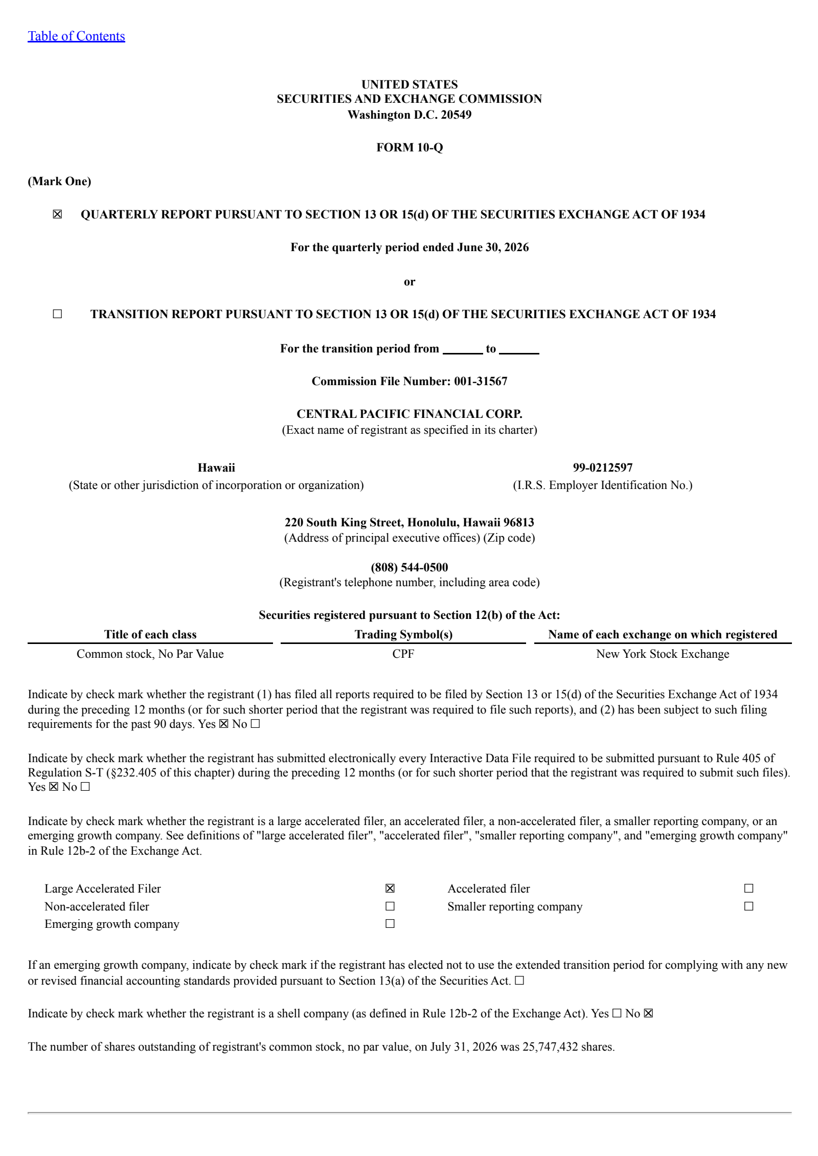 CPB's Q2 2026 Quarterly report