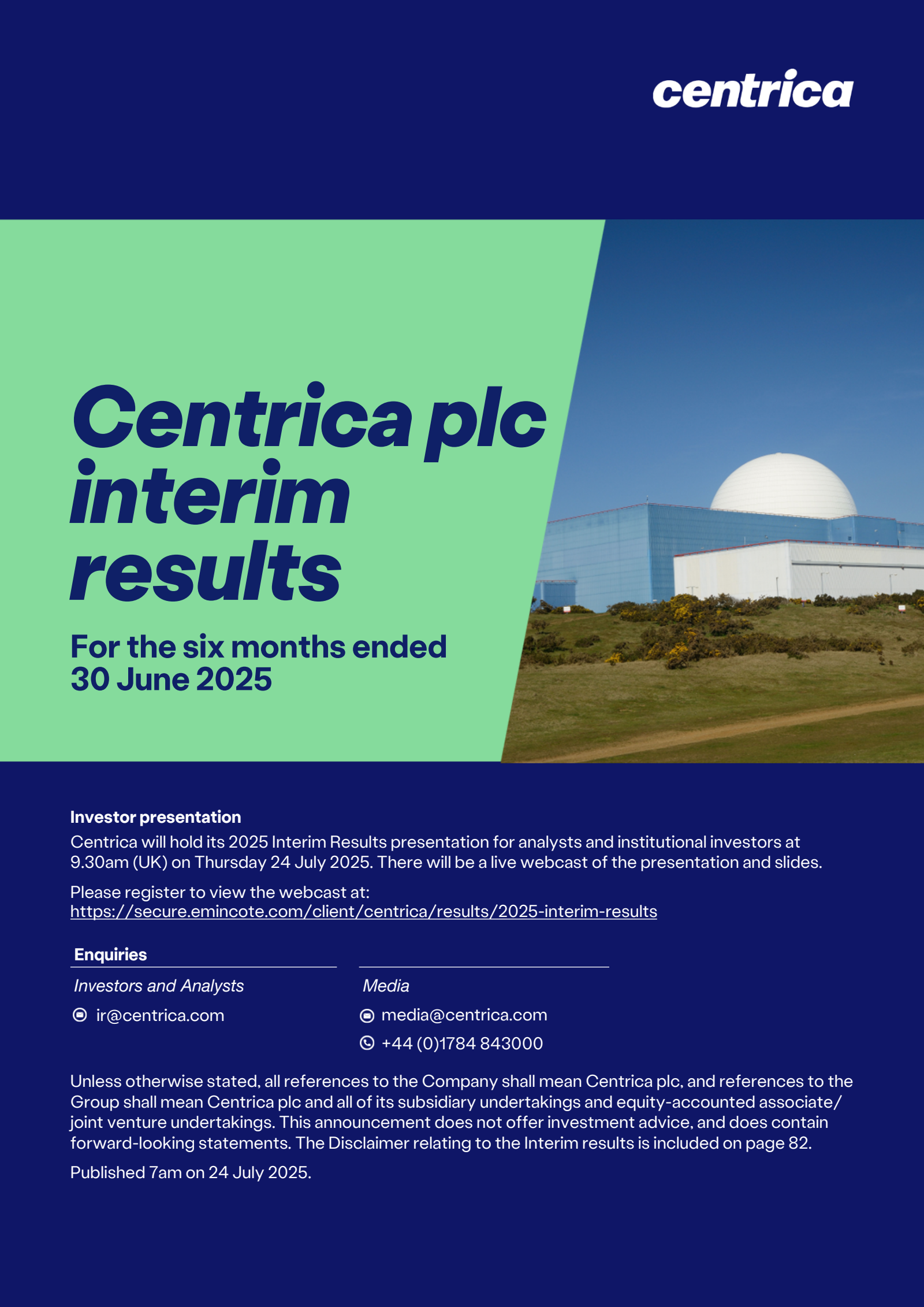 Centrica's H1 2025 Interim report