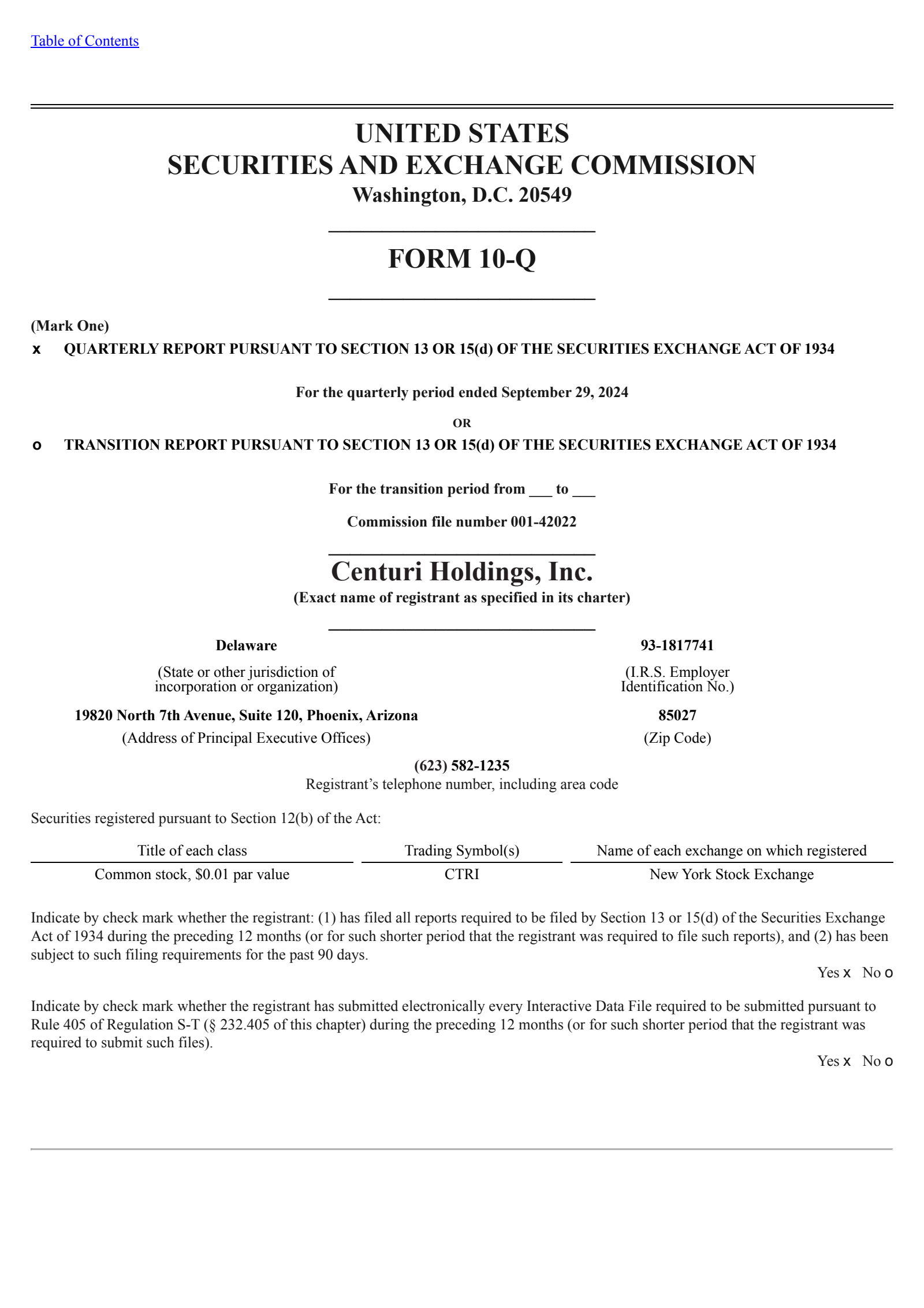 Centuri's Q3 2024 Quarterly report