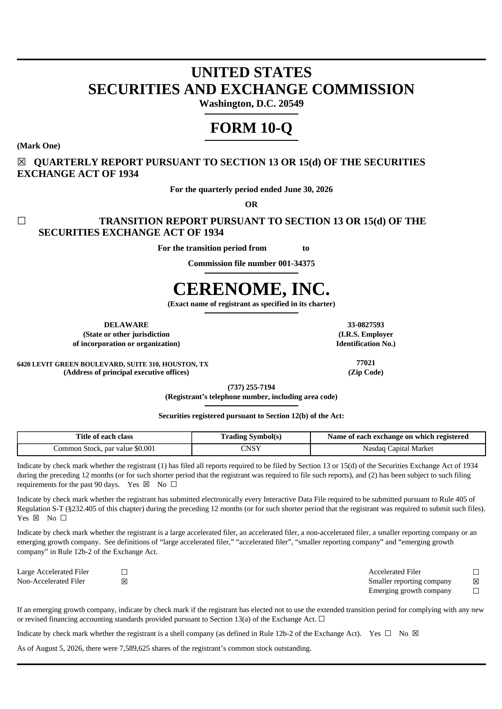 Plus Therapeutics' Q2 2026 Quarterly report