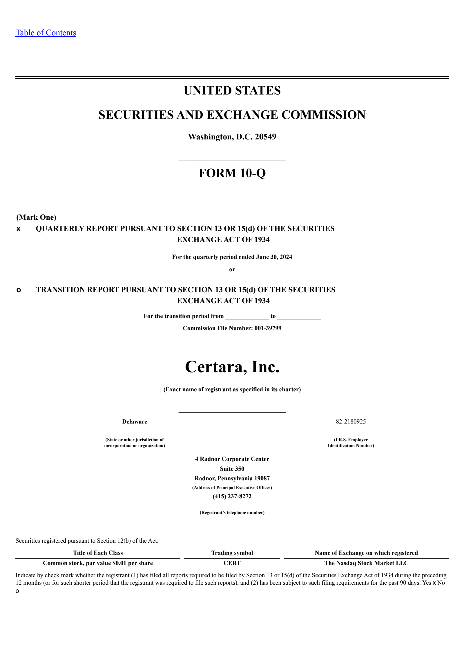 Certara's Q2 2024 Quarterly report