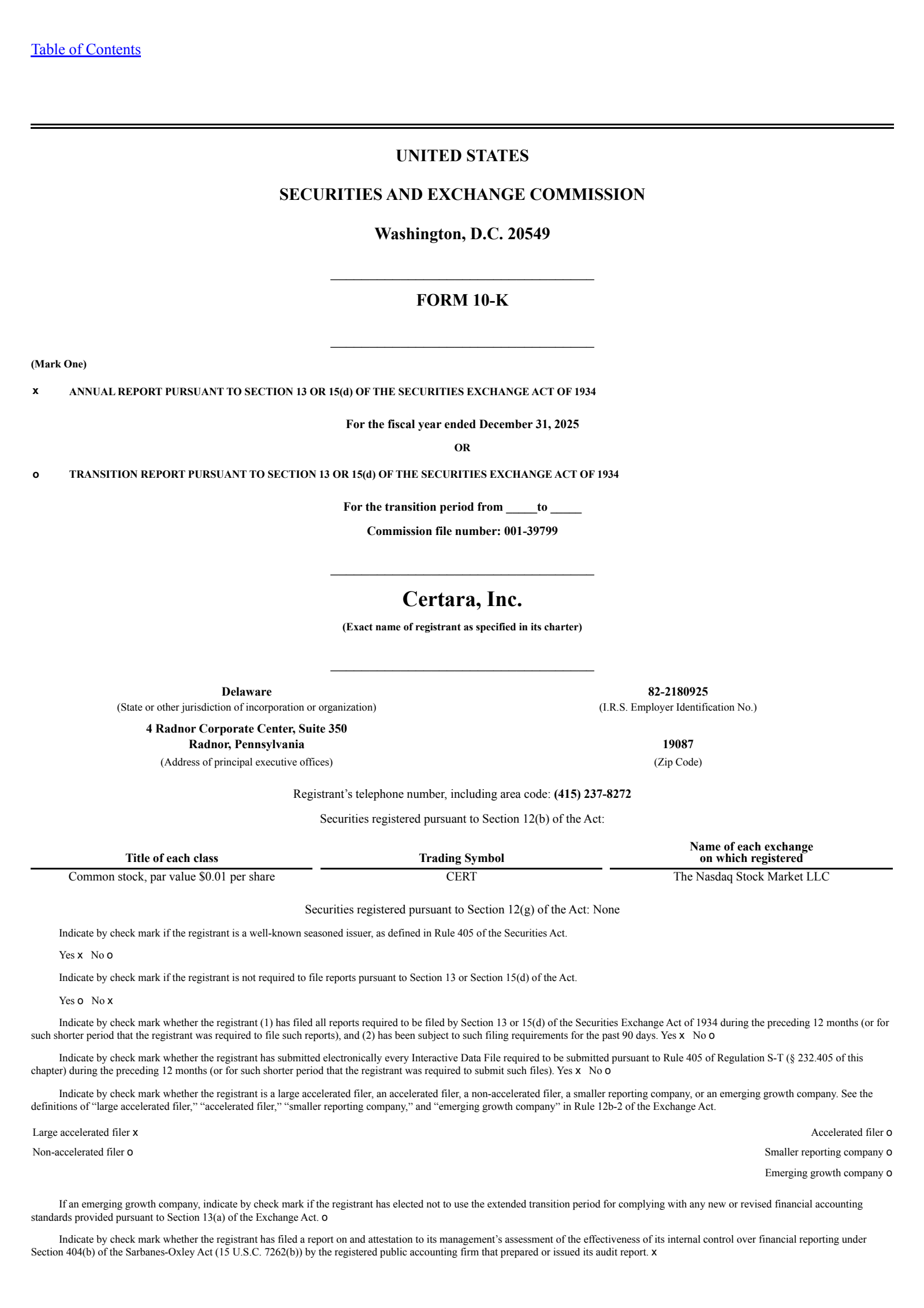 Certara's Q4 2025 Annual report