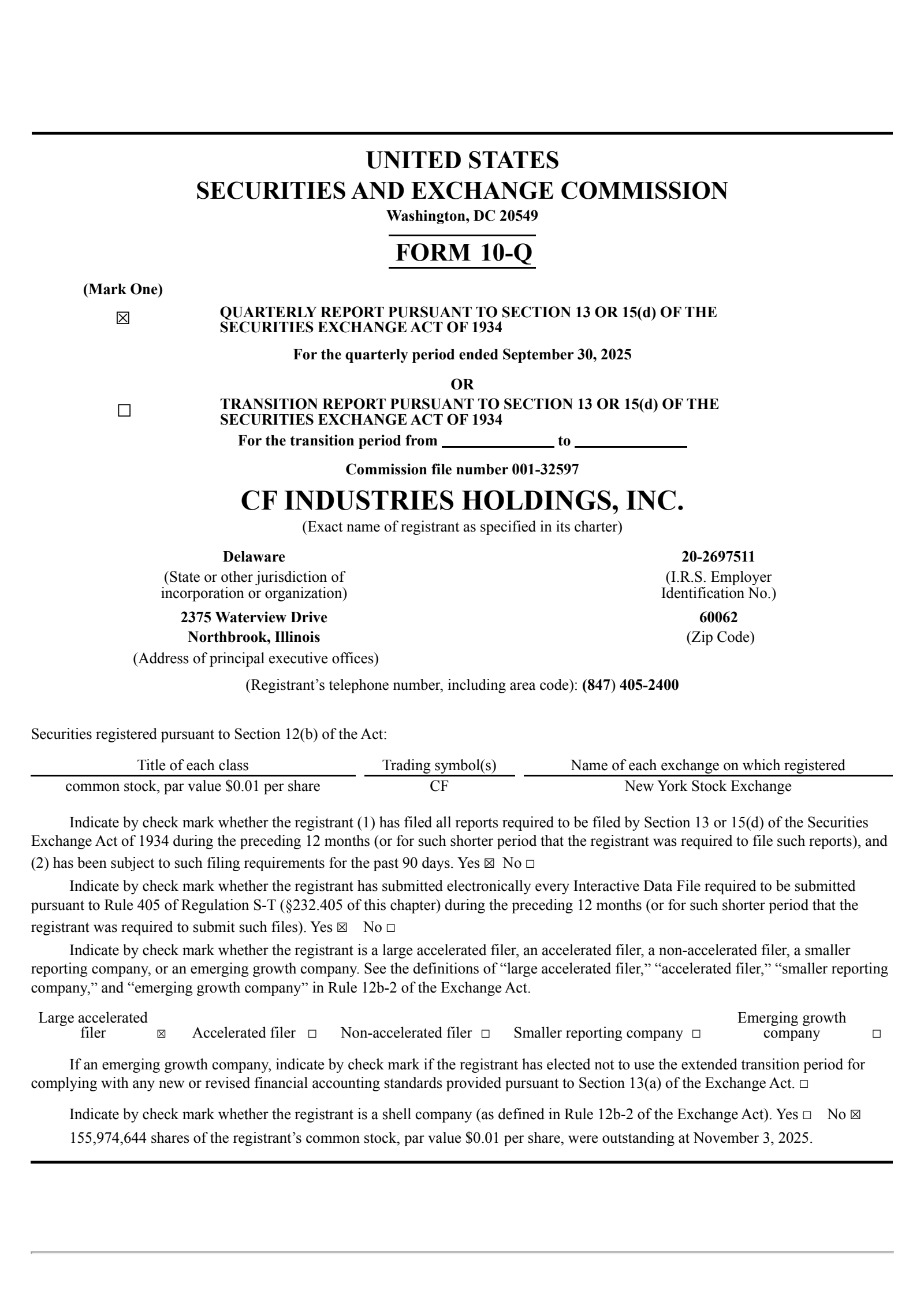CF Industries' Q3 2025 Quarterly Report