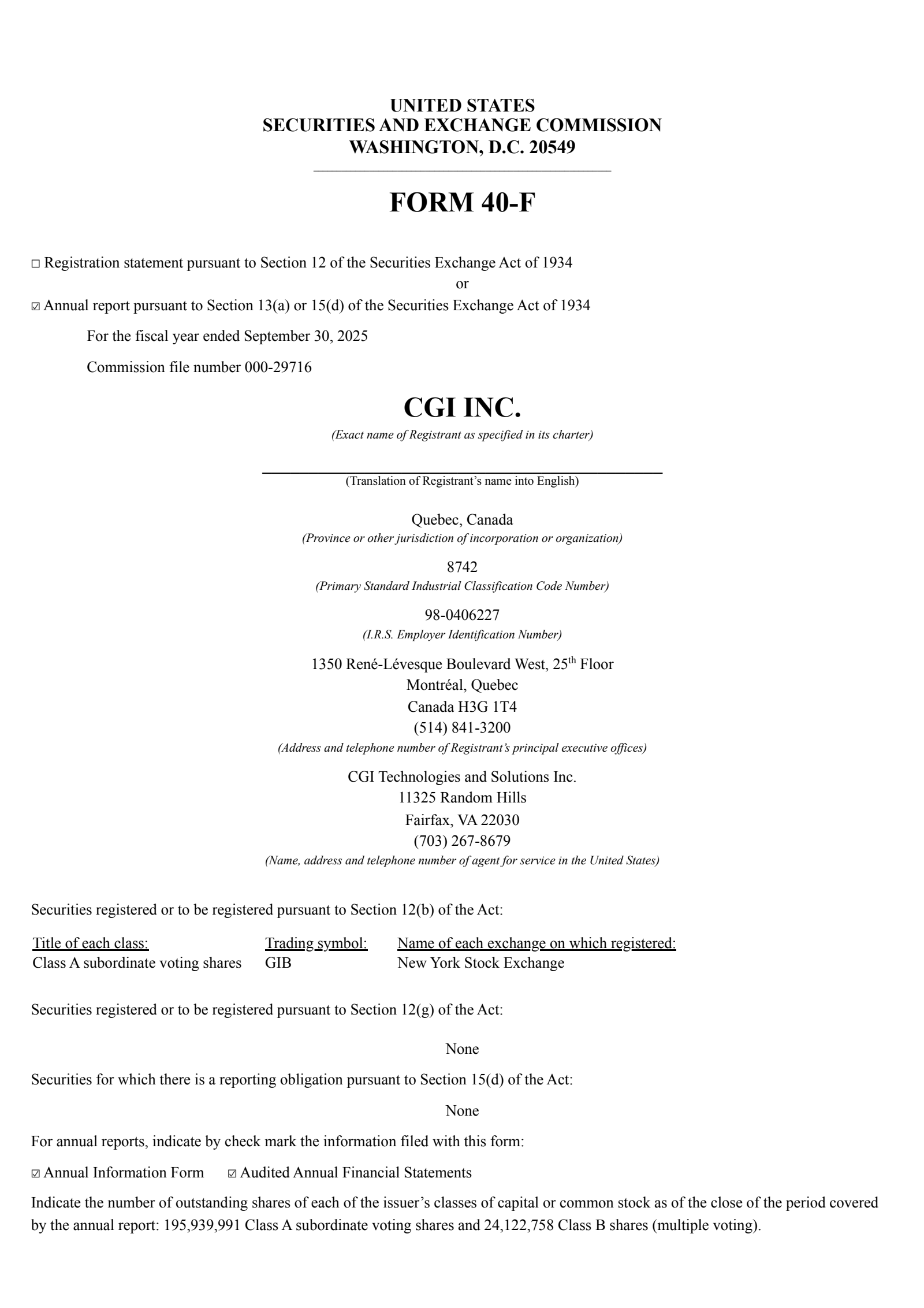 CGI Group's Q4 2025 Annual Report