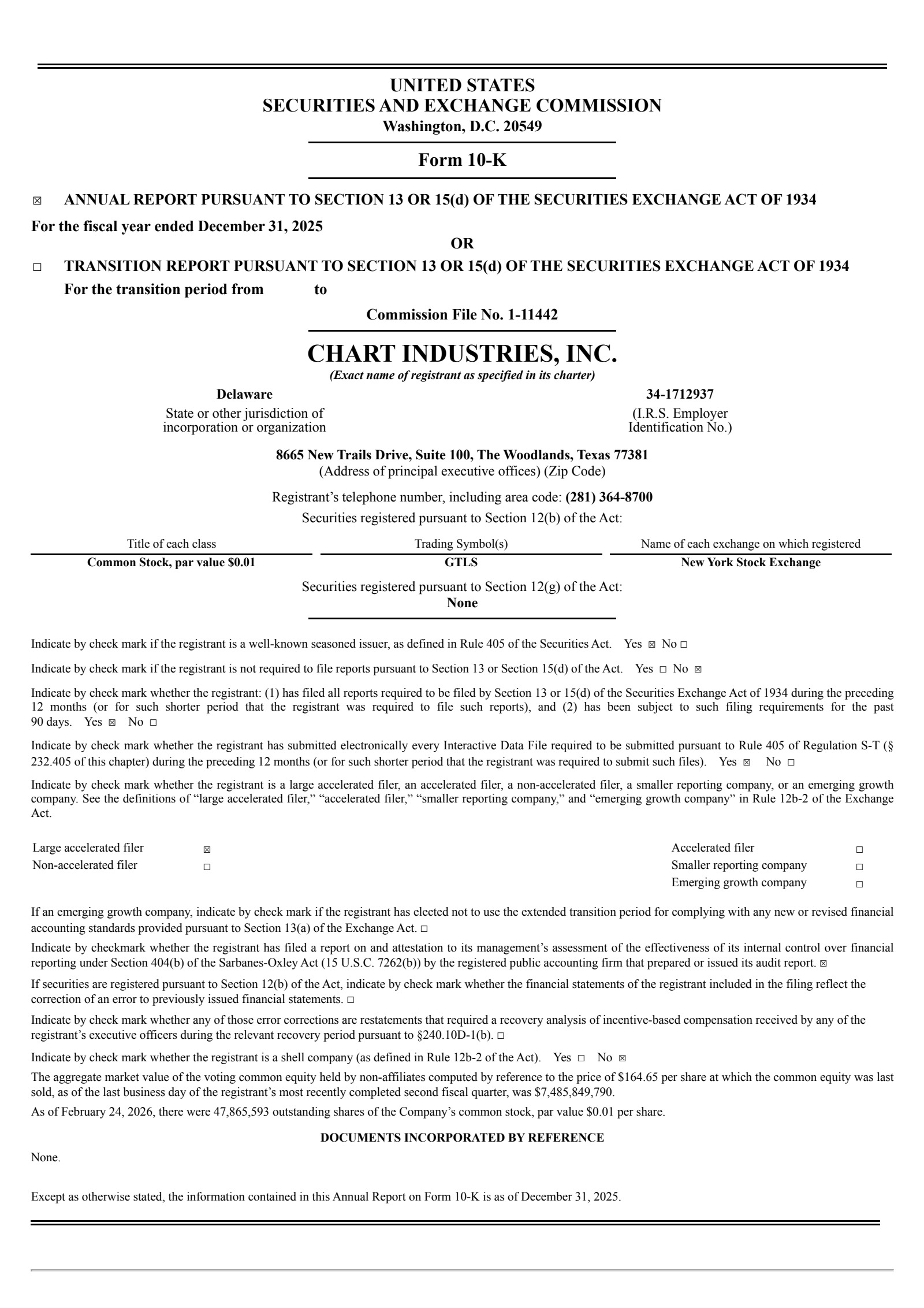 Chart Industries' Q4 2025 Annual report