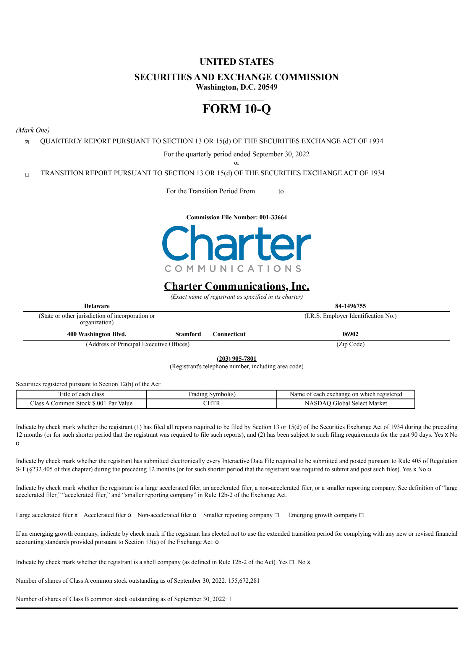 Charter Communications' Q3 2022 Quarterly report
