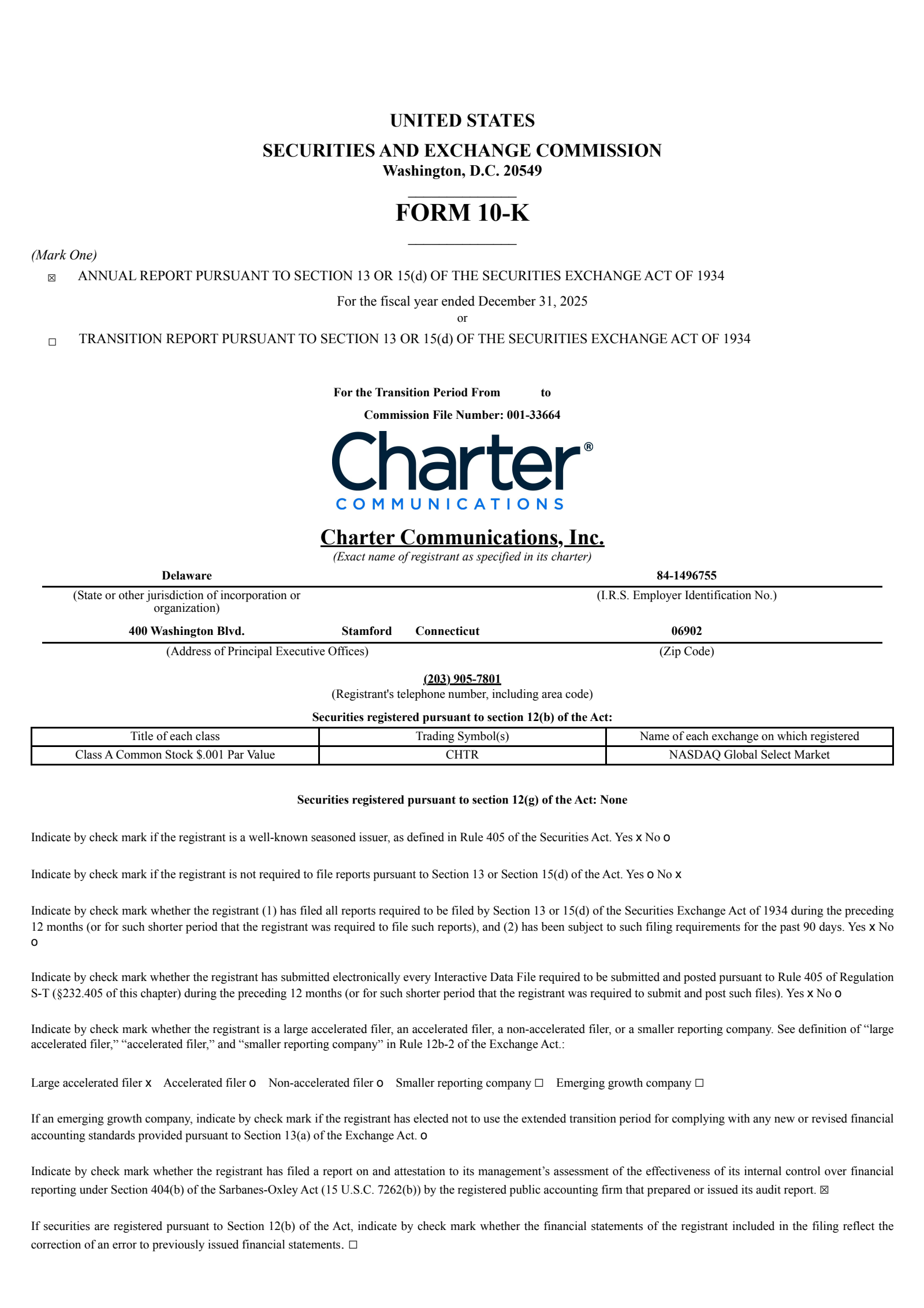 Charter Communications' Q4 2025 Annual report