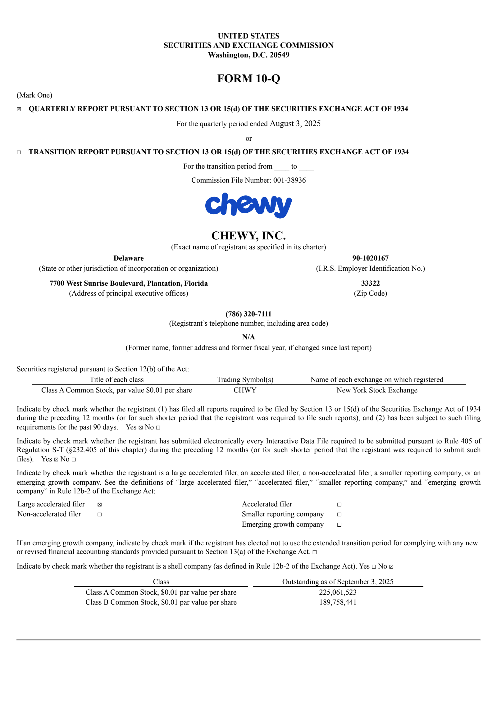 Chewy's Q2 2026 Quarterly Report