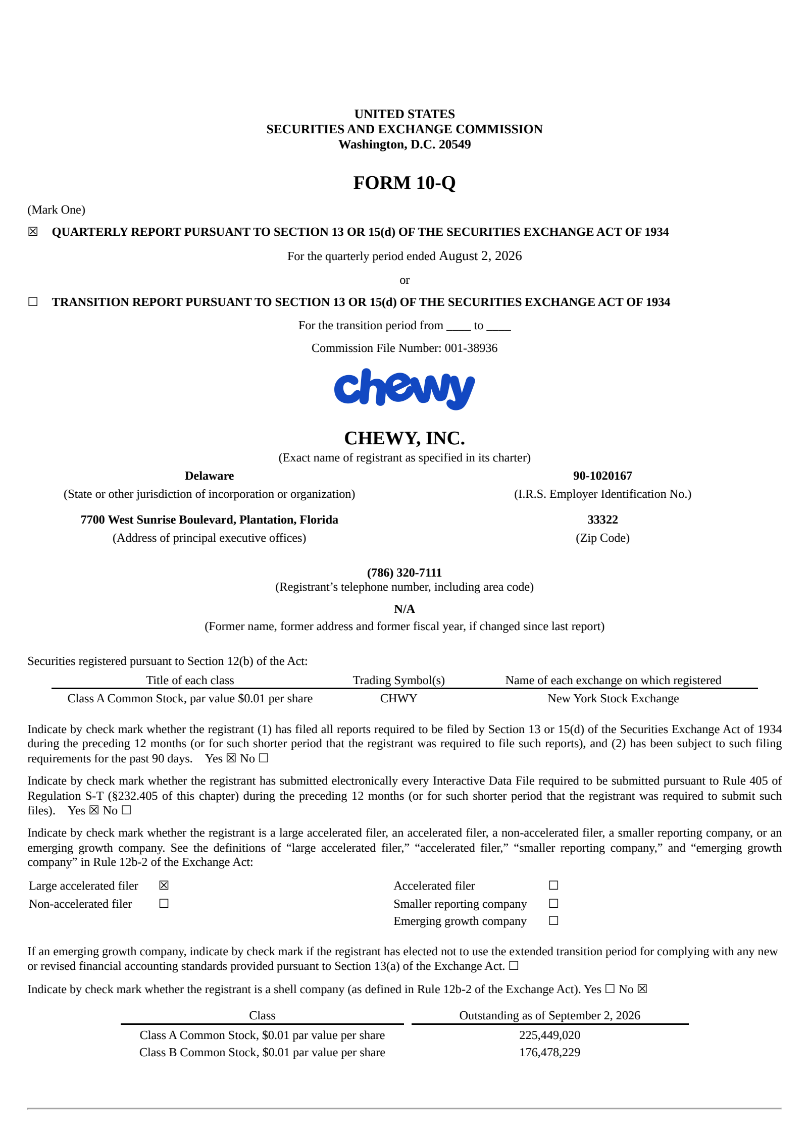 Chewy's Q2 2026 Quarterly report