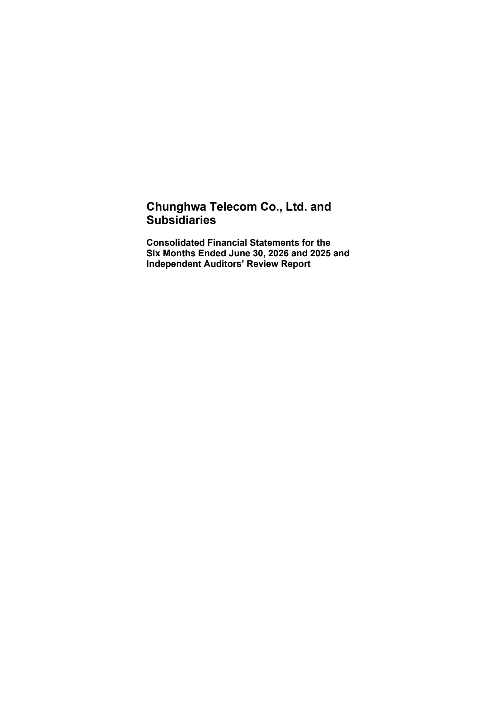 Chunghwa Telecom's Q2 2026 Interim report