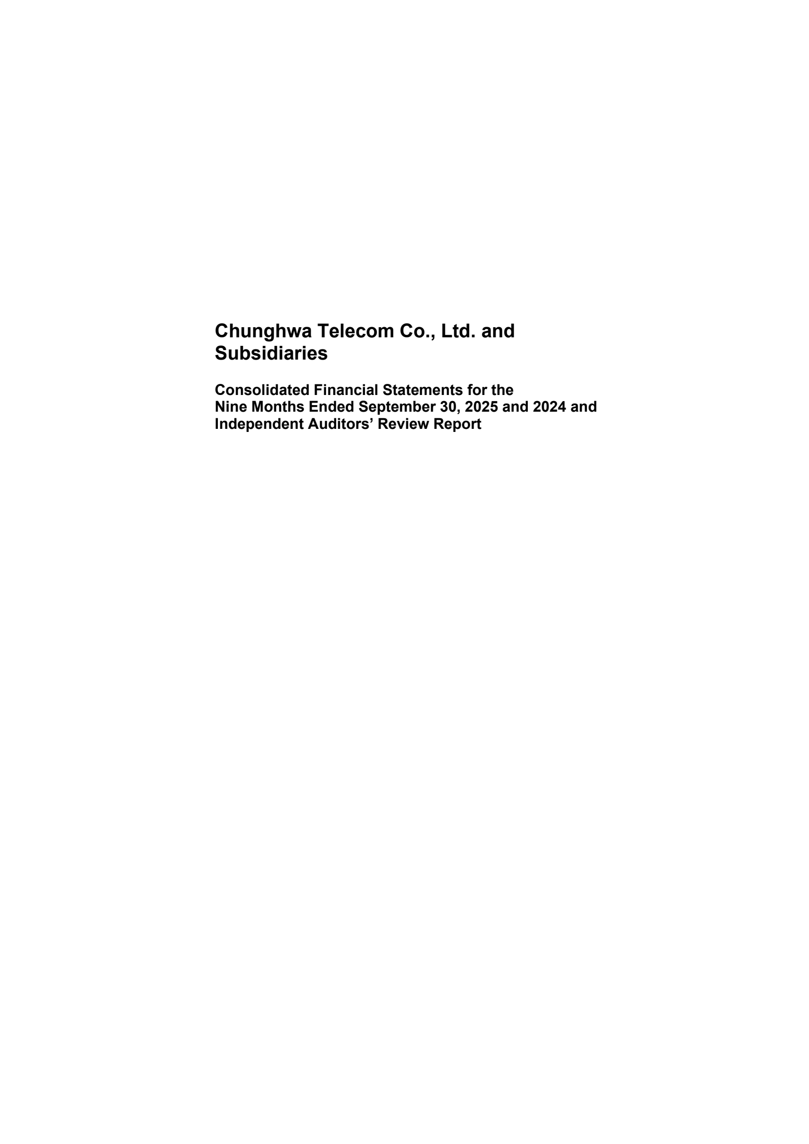 Chunghwa Telecom's Q3 2025 Interim Report