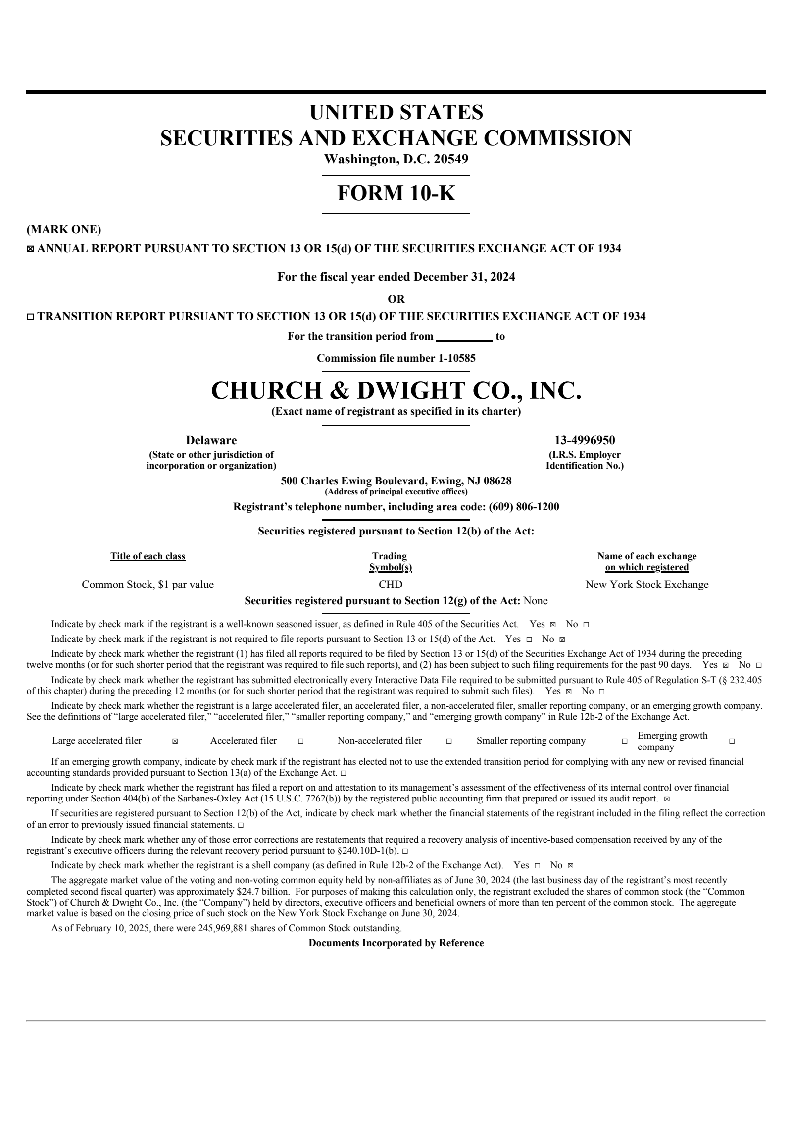Church & Dwight's Q4 & Investor Day 2024 Annual report