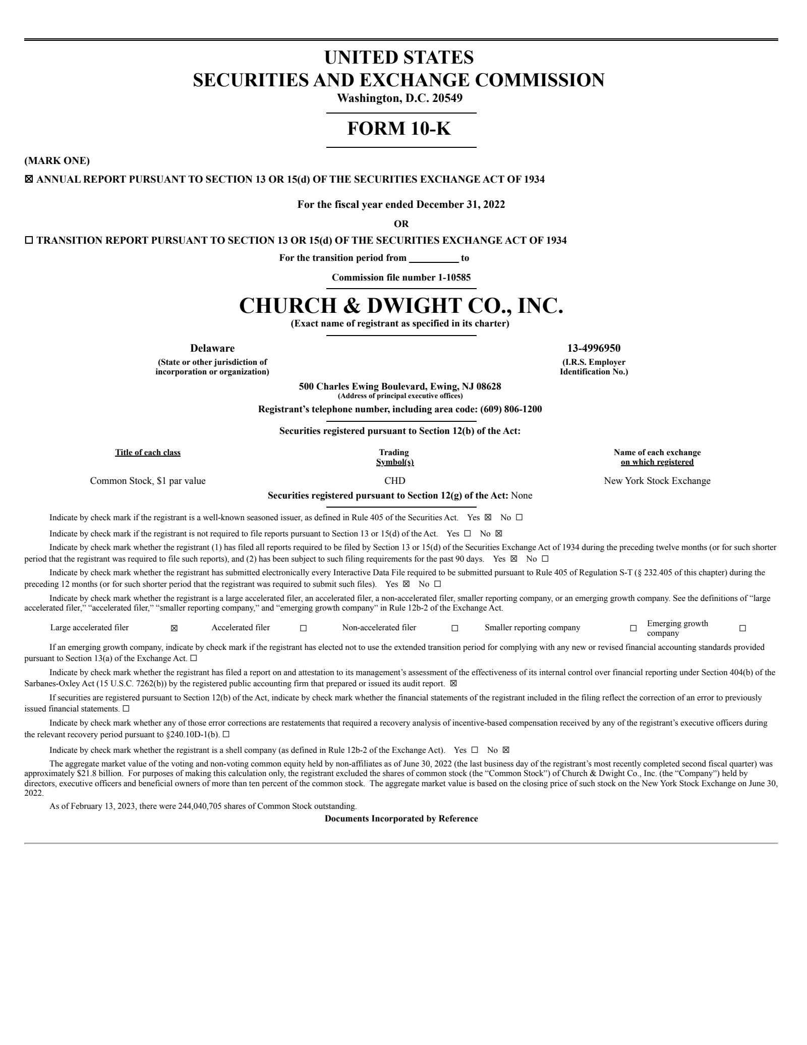 Church & Dwight's Q4 2022 & Analyst Day 2023 Annual Report