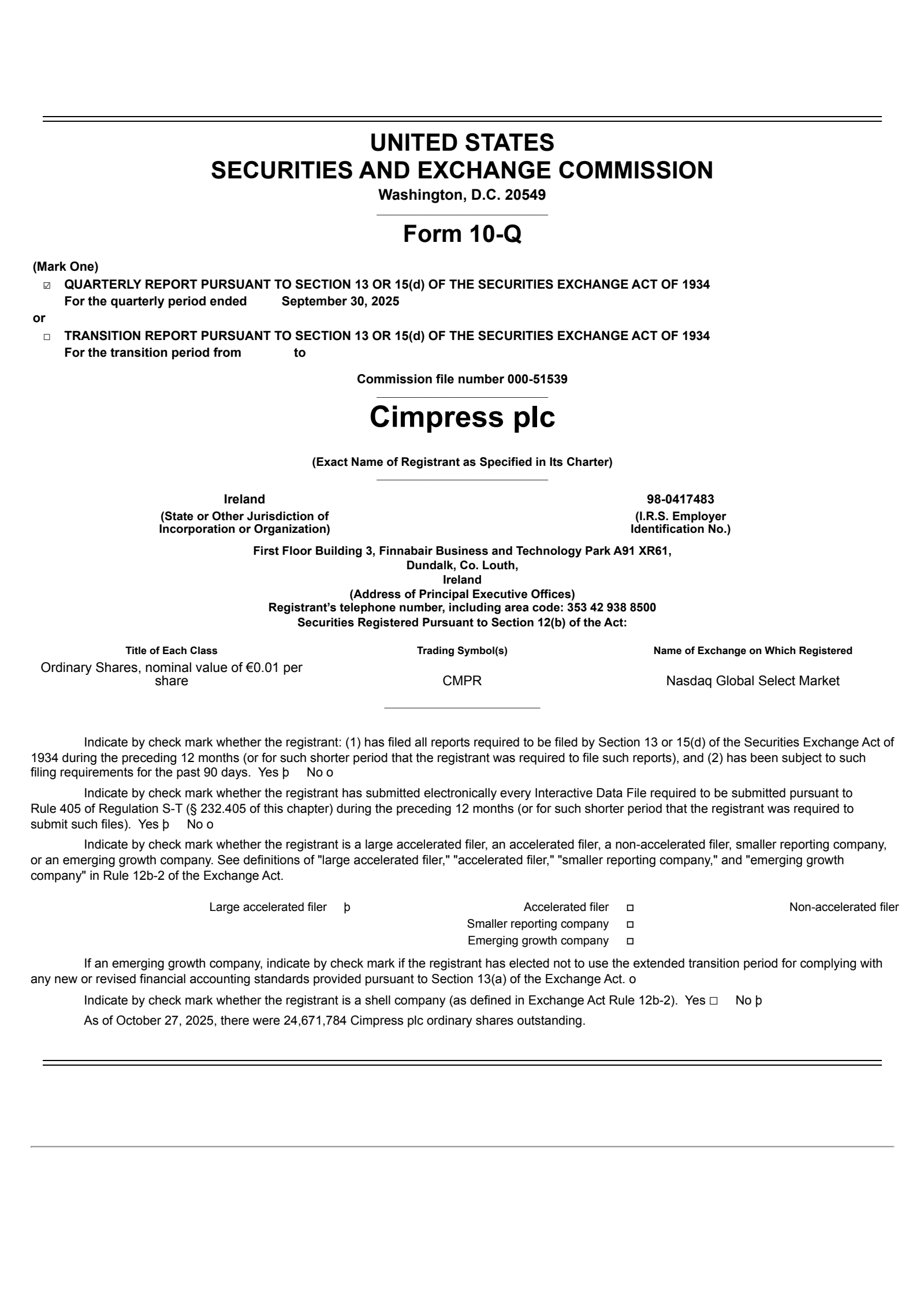 Cimpress' Q1 2026 Quarterly Report