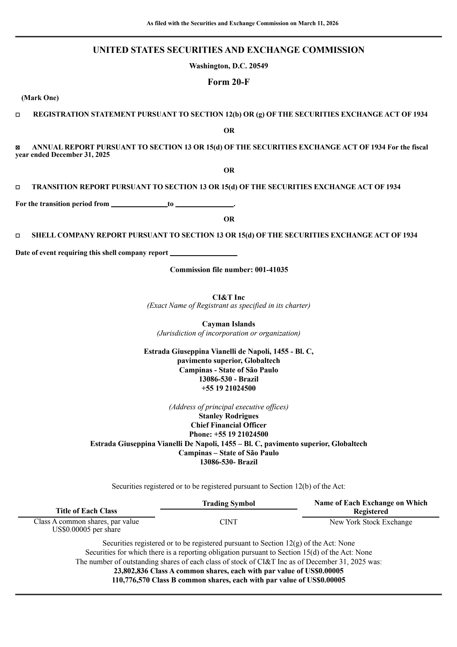 CI&T's Q4 2025 Annual report