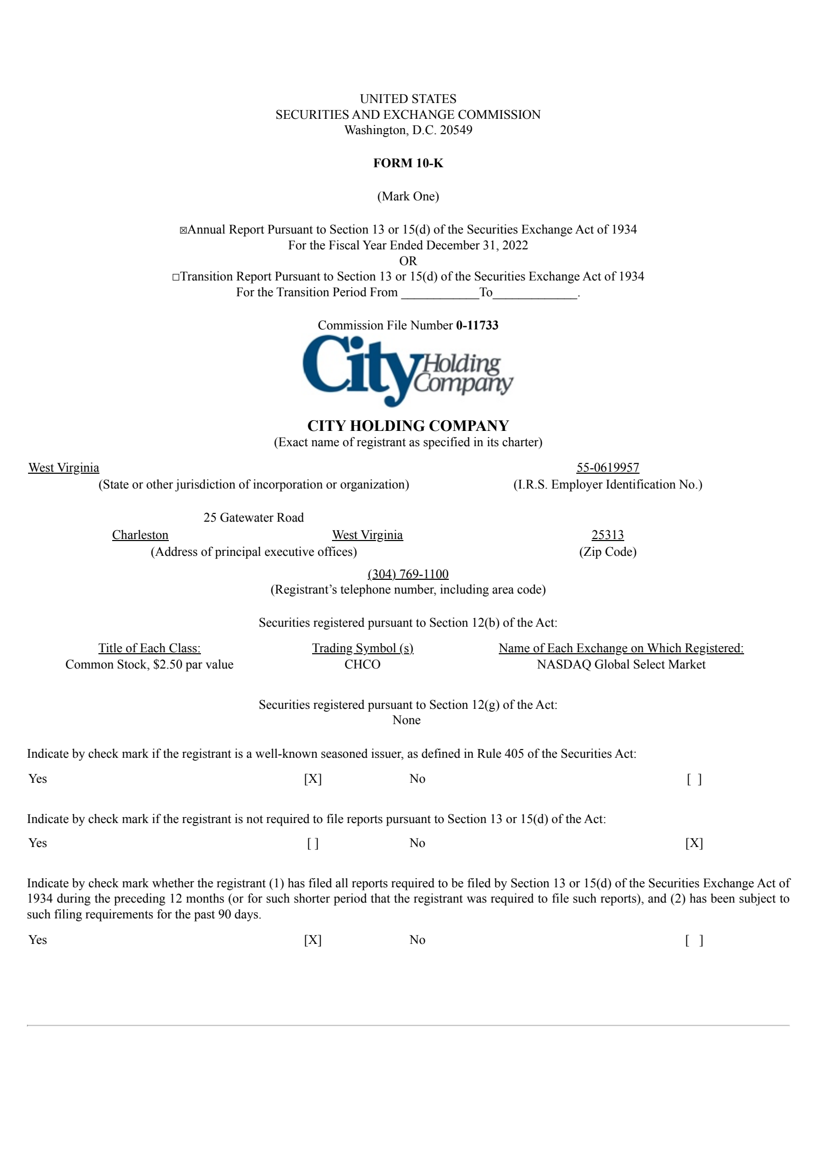 City's Q4 2022 Annual report