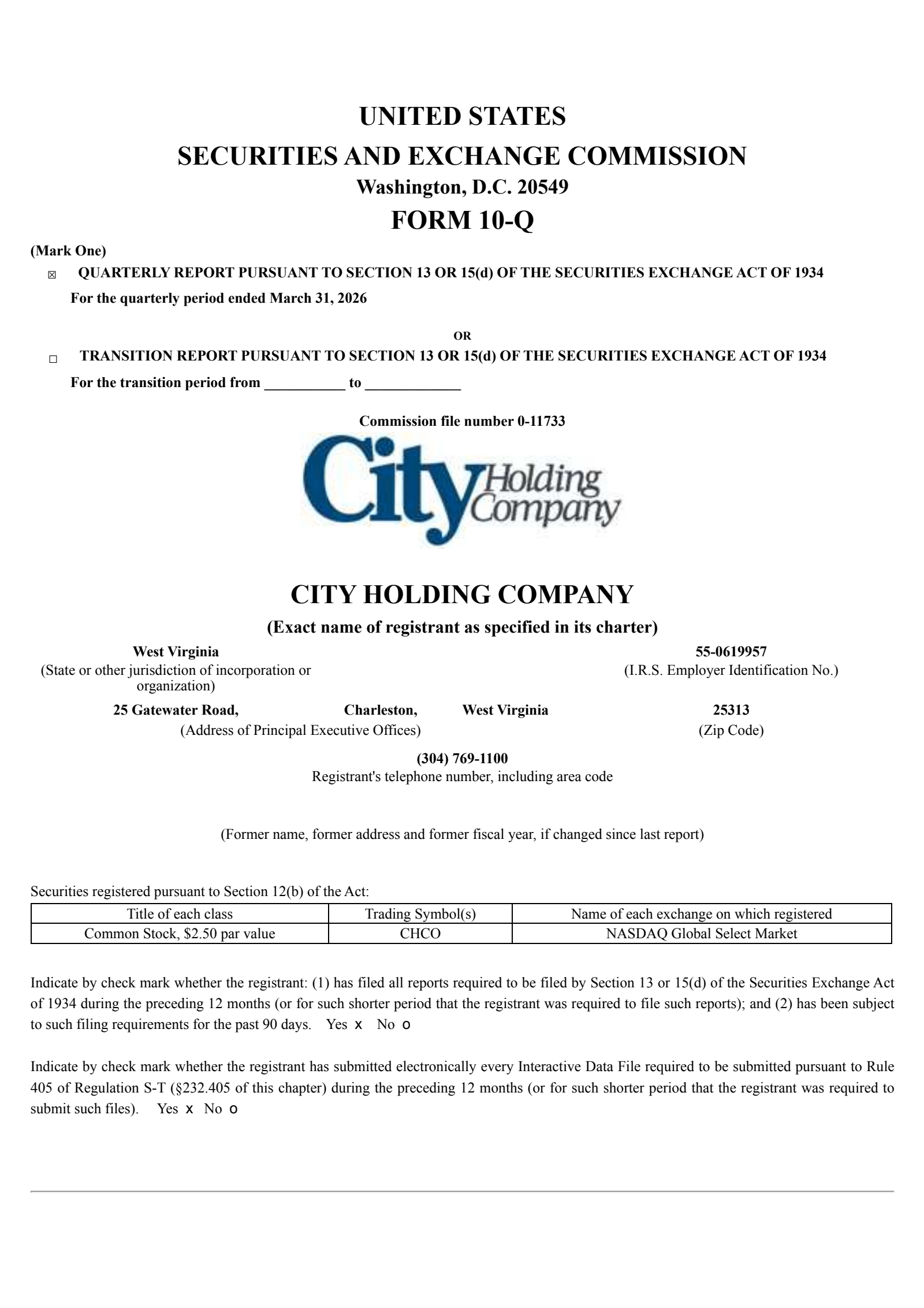 City's Q1 2026 Quarterly report