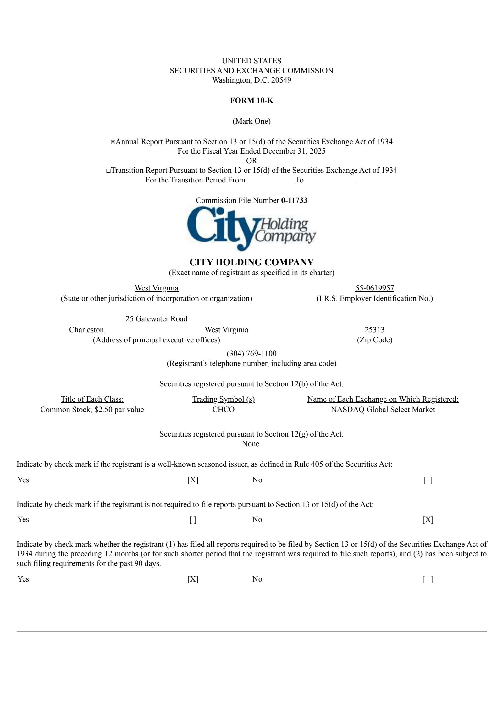 City's Q4 2025 Annual report