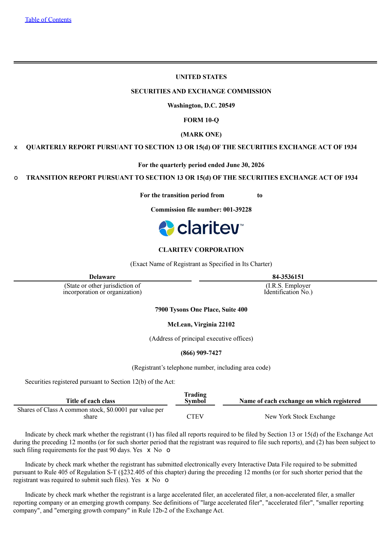 Claritev's Q2 2026 Quarterly report