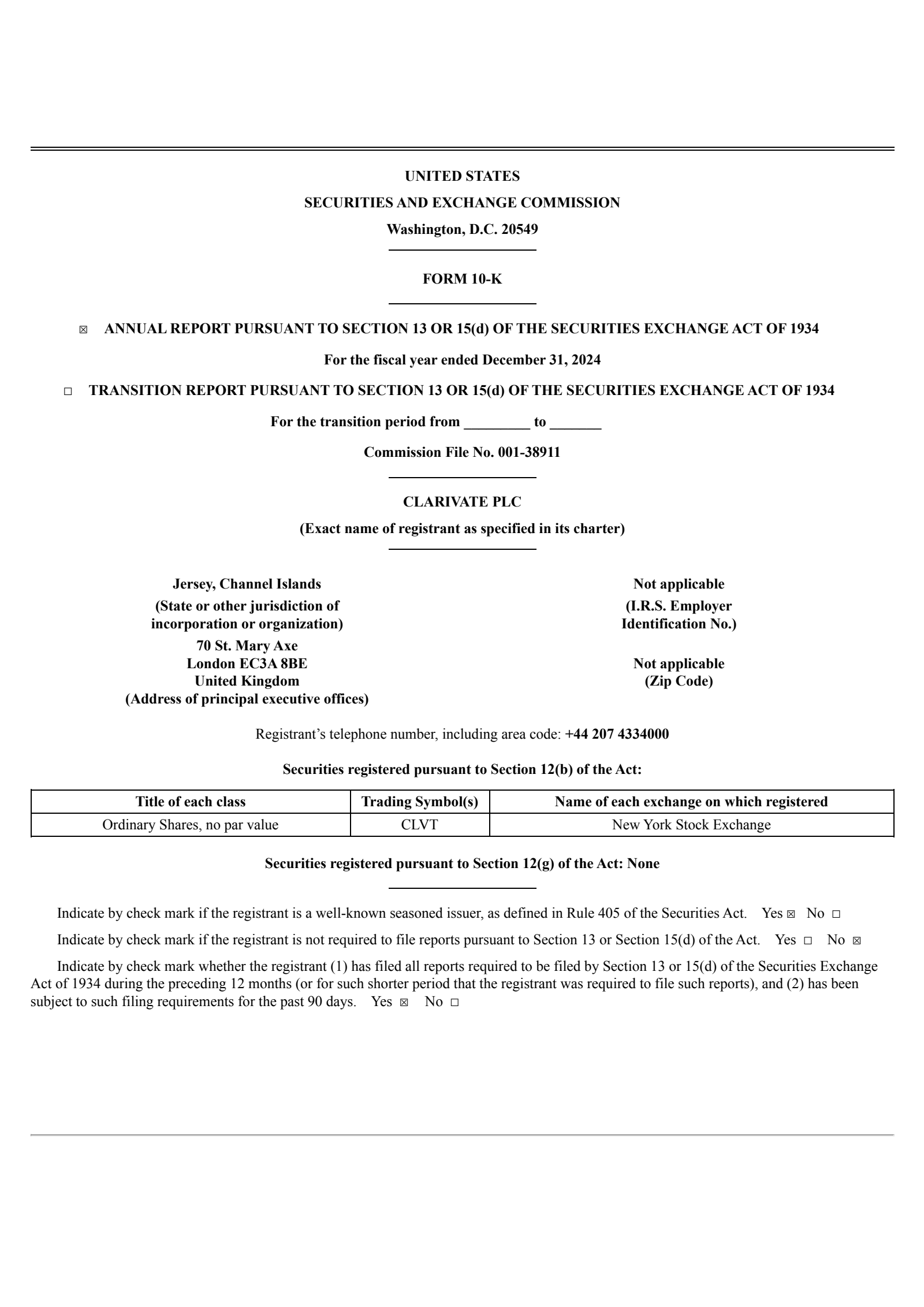 Clarivate's Q4 2024 Annual report