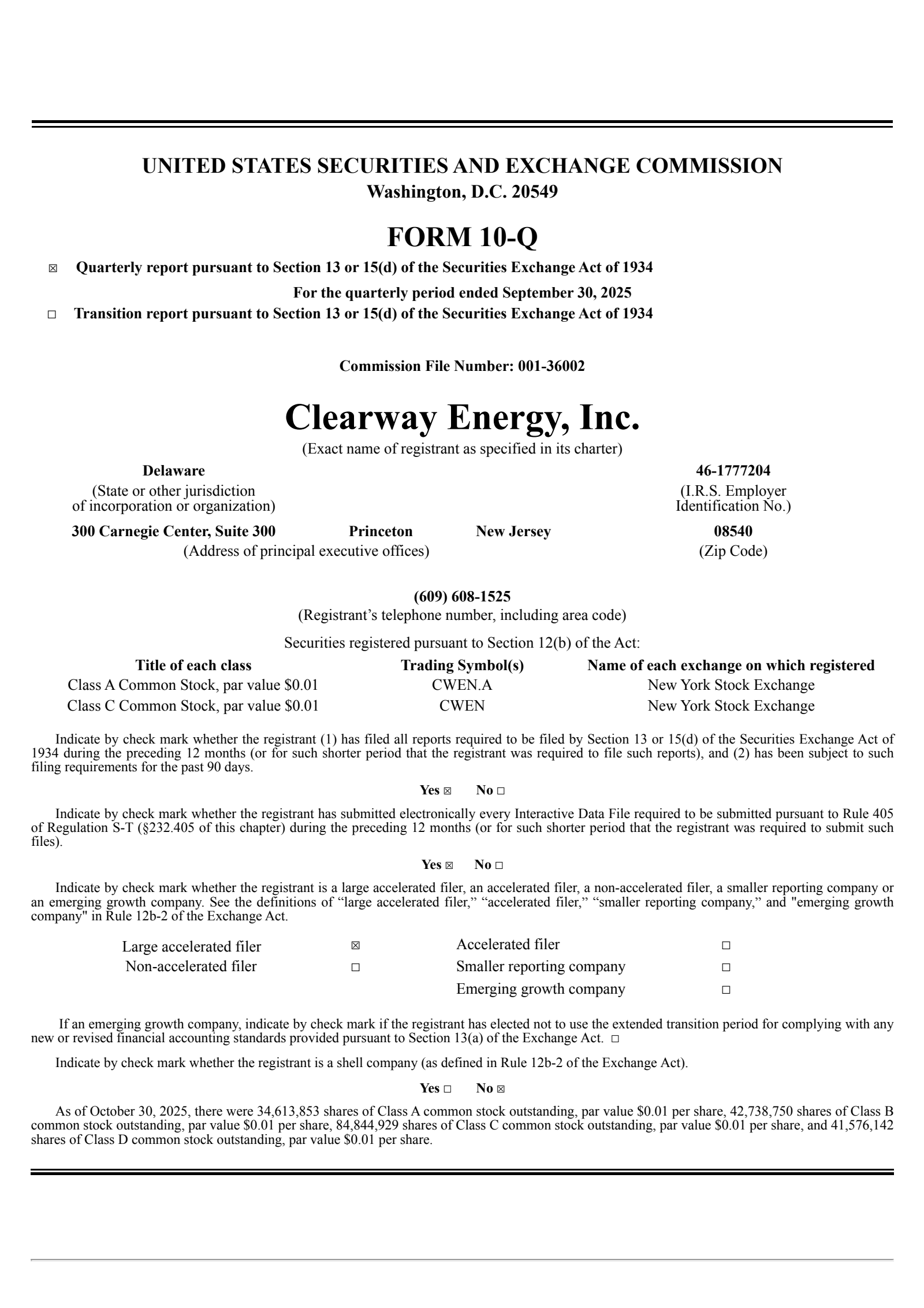 Clearway Energy's Q3 2025 Quarterly Report