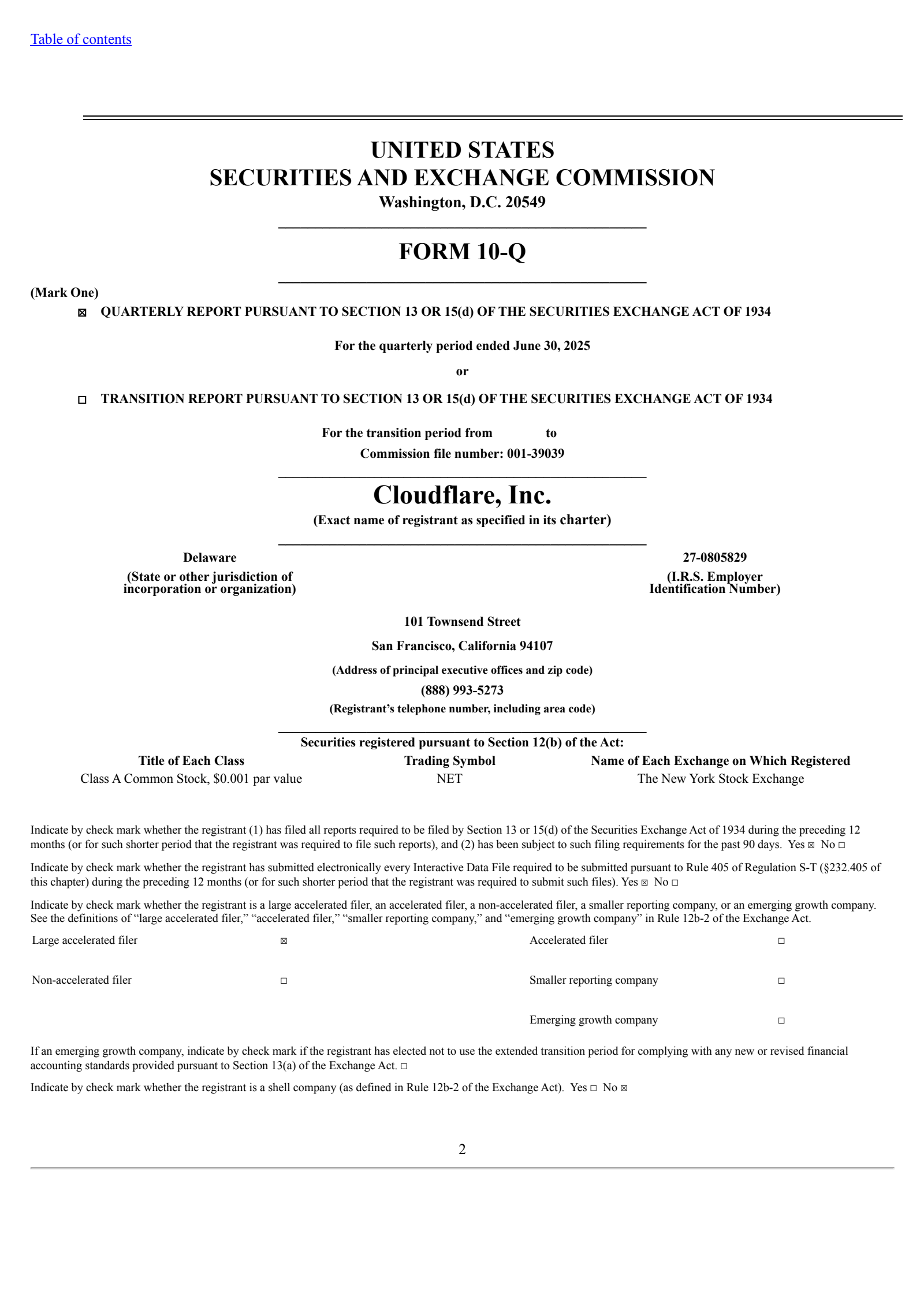 Cloudflare's Q2 2025 Quarterly report