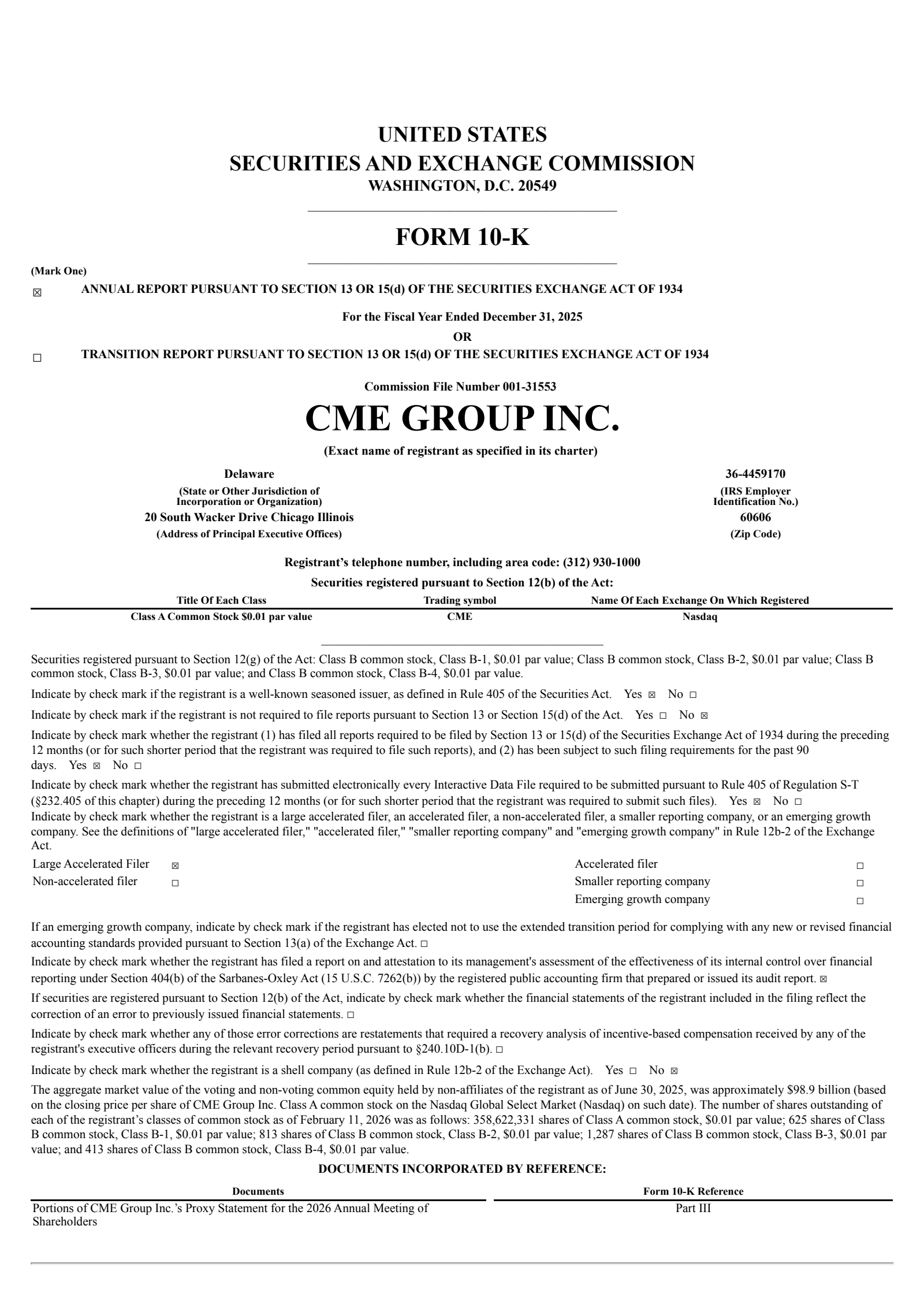 CME Group's Q4 2025 Annual report