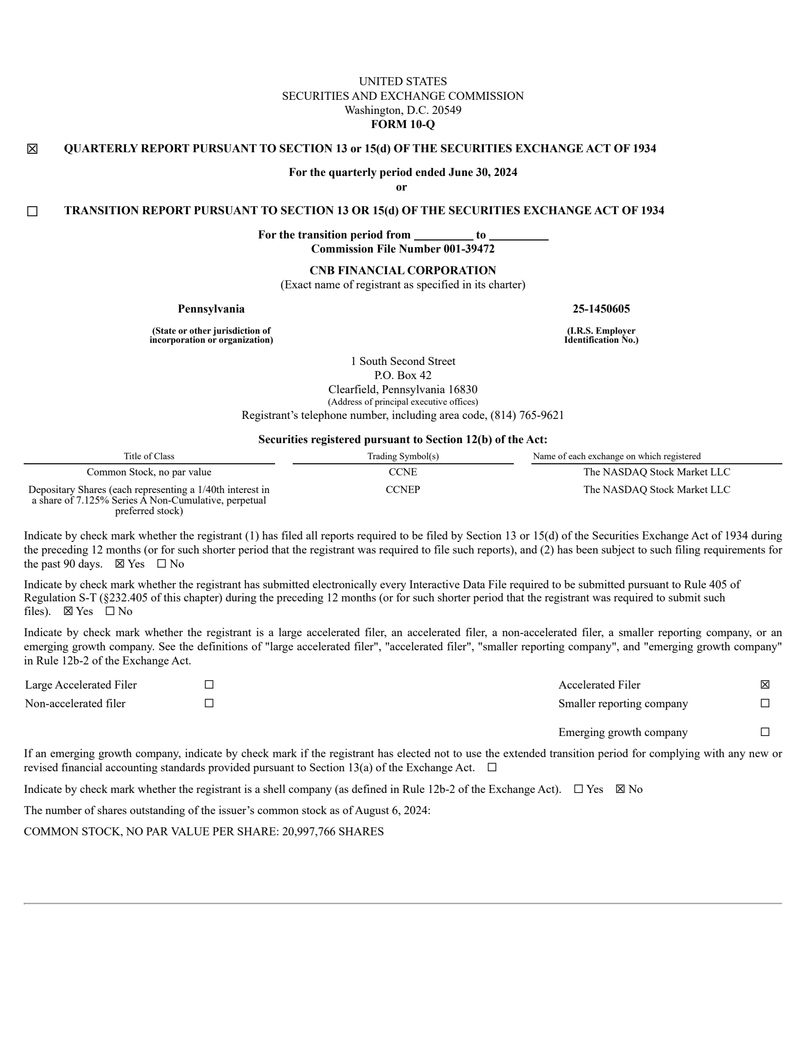 CNB Financial's Q2 2024 Quarterly Report